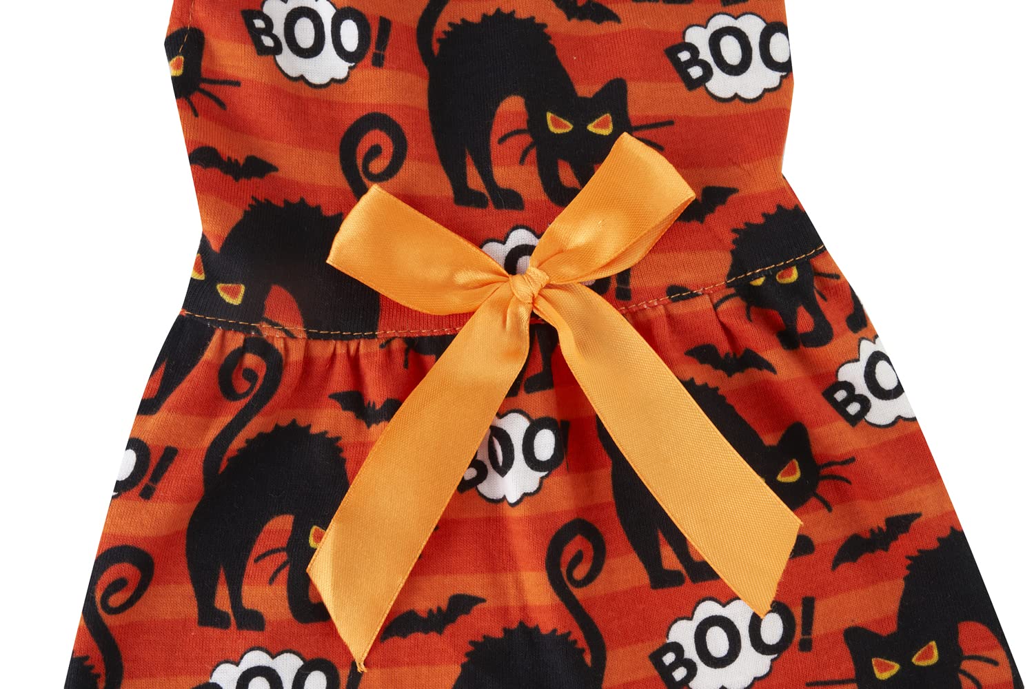 Boo Orange Chihuahua Halloween Dress, Pumpkin Puppy Halloween Dresses Costume For Small Dogs Girl, Small (S) Size