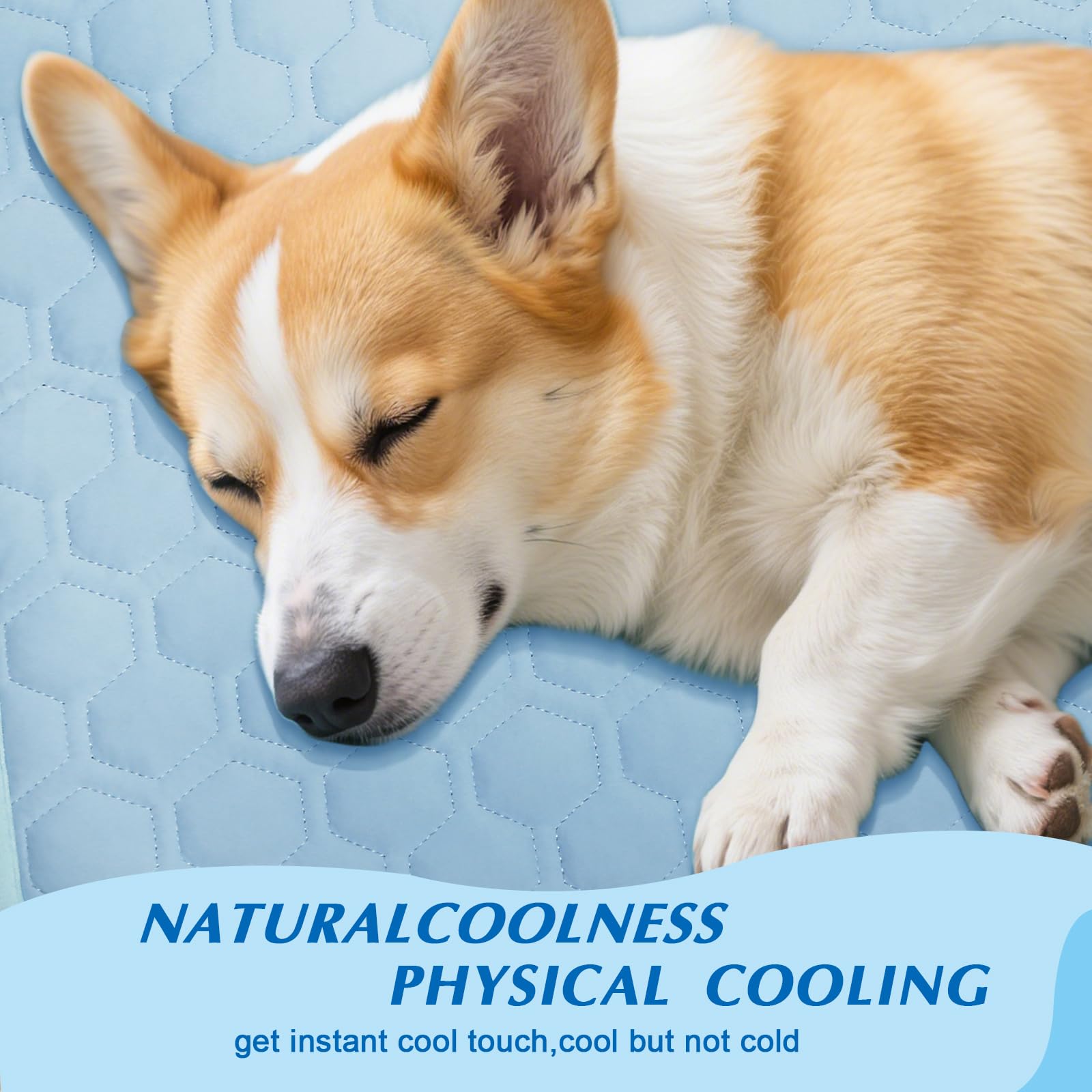 Upgraded Self-Cooling Mat For Dogs & Cats - Thicken Washable, Non-Toxic, Foldable & Non-Slip Dog Cooling Mat Pet Cooling Pad For