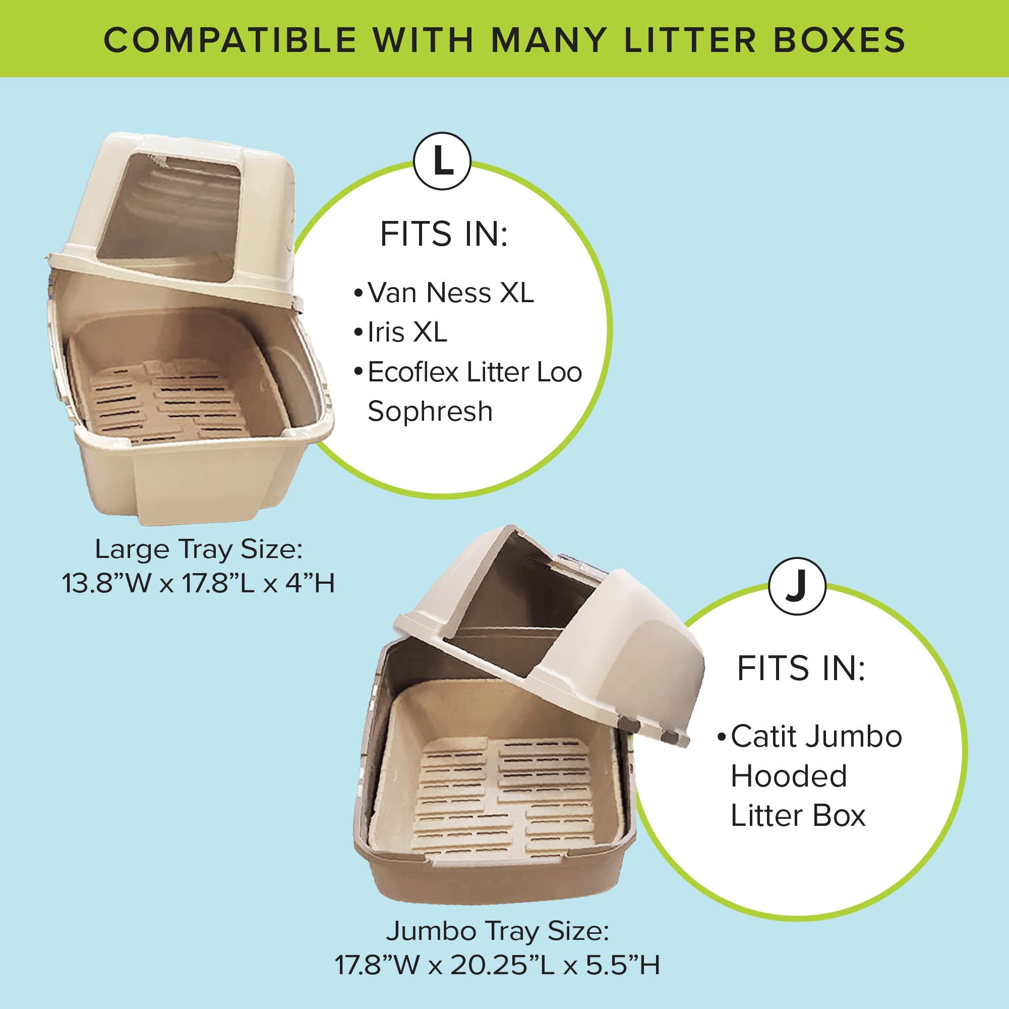 Kitty Sift (Set Of 1 Litter Box & 5 Sifting Liners) Sustainable, Clean, Sifting, Disposable Cat Litter Box Kit - Large, 6-Set Kit