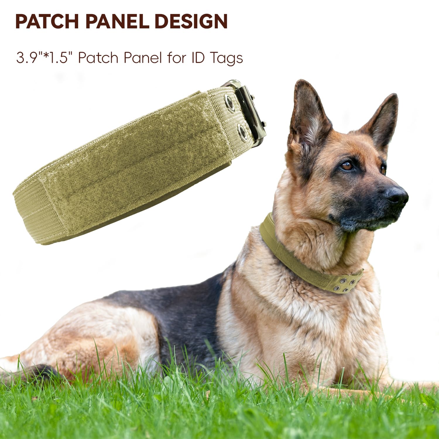 Heavy Duty Dog Collar for Large Dogs, Tactical Dog Collars with Metal Buckle & D Ring, 1.5'' Width Thick Adjustable Nylon Collar