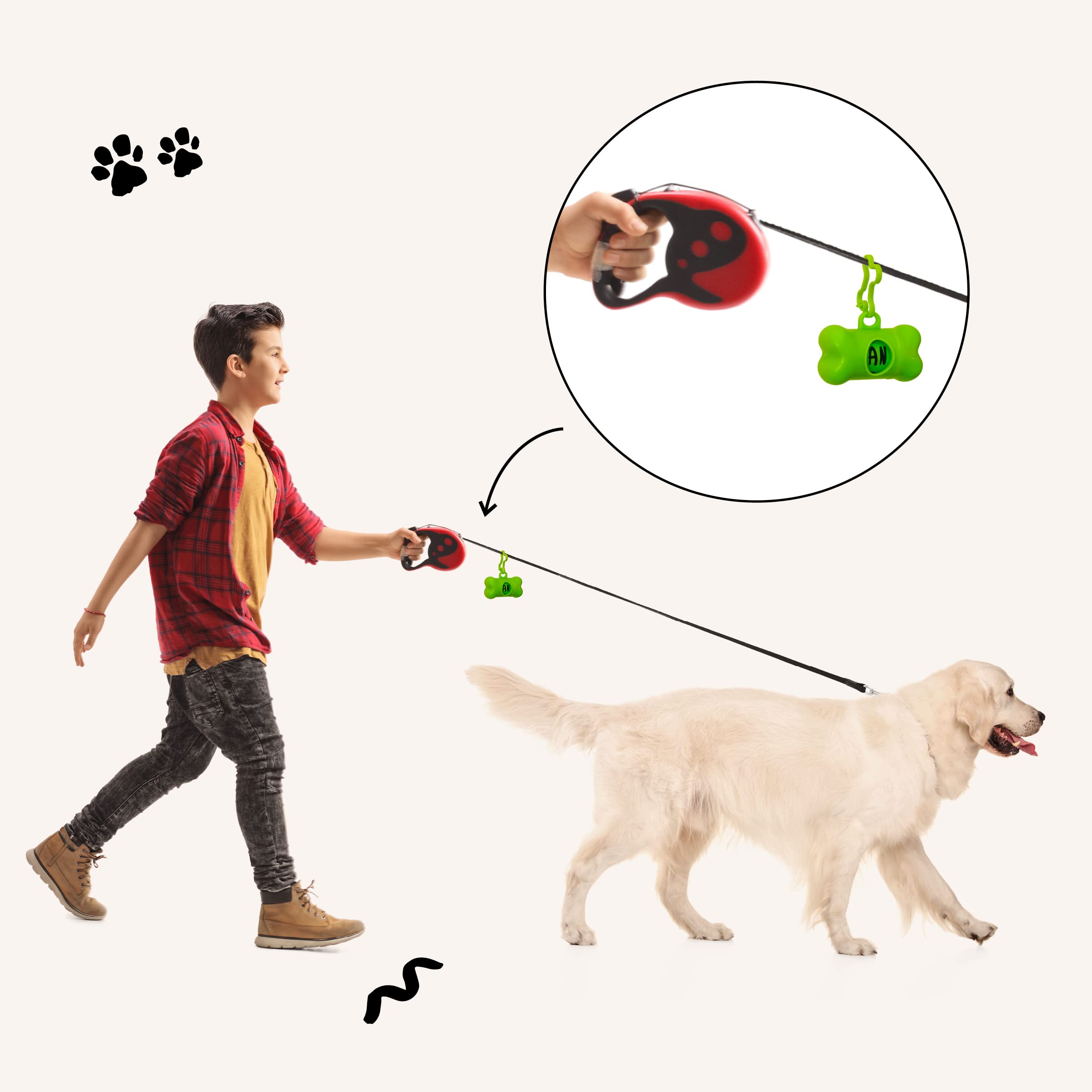 Myecopet® Dog Poop Bags With Portable Dispenser | Durable & Easy-To-Use Dog Waste Bags | Extra Thick, Leak-Proof, And Odor-Locking | Includes 2 Rolls + Dispenser