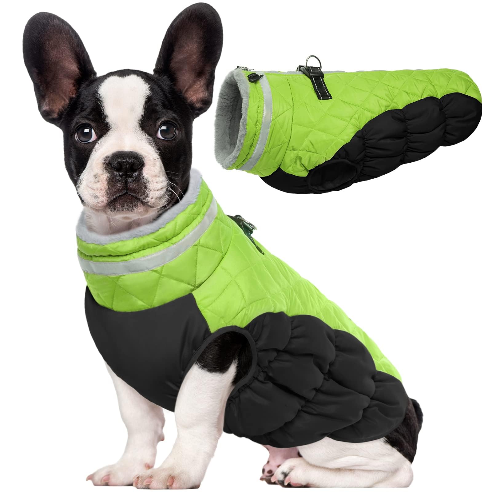Lelepet Warm Dog Winter Coat,Xs Dog Coat Waterproof Dog Jacket With Harness Dog Padded Vest Windproof Reflective Dog Fleece Jacket Vest Turtleneck Zippered Dog Snow Jacket Dog Coats For Small Dogs