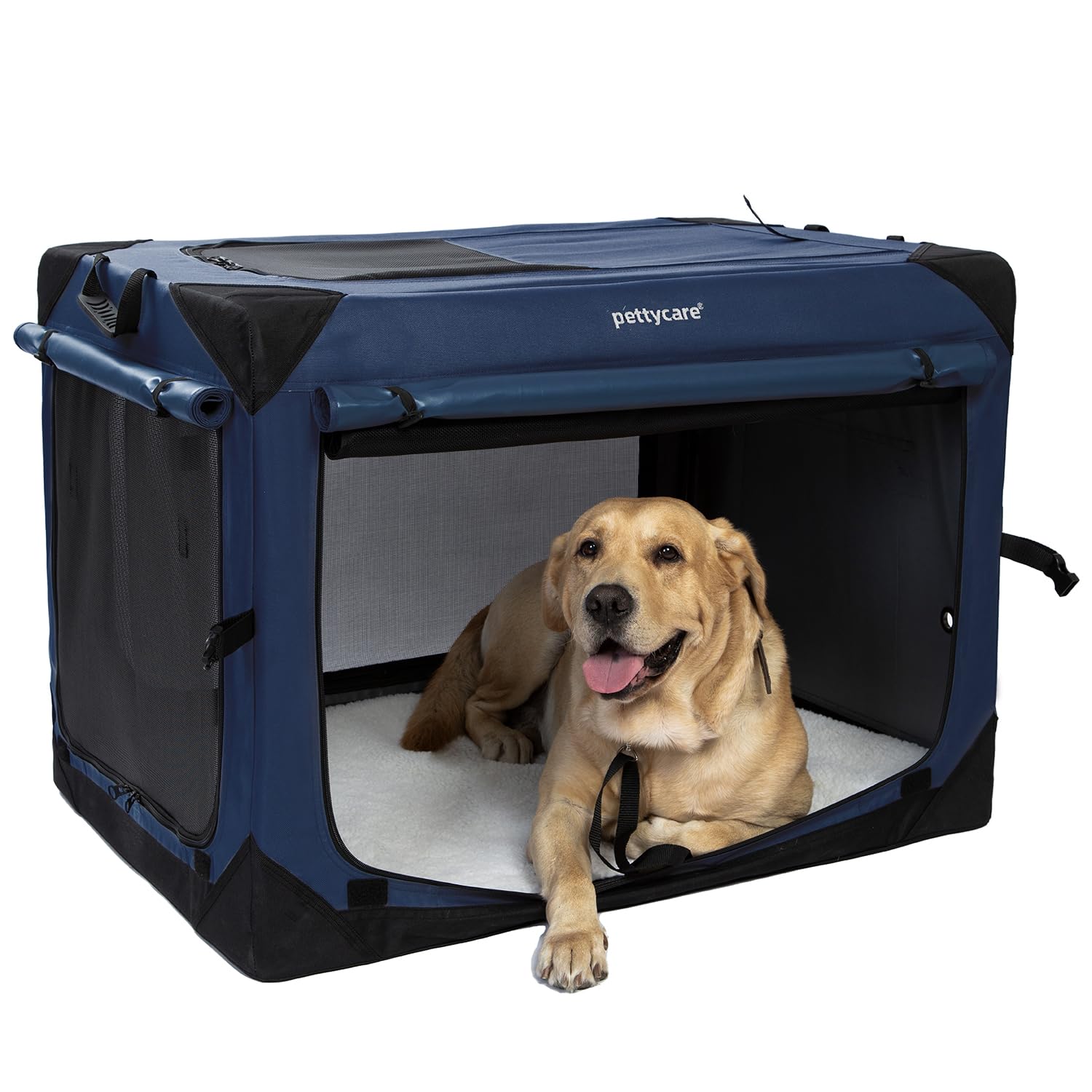 Pettycare 36 Inch Collapsible Dog Crate With Curtains Travel Dog Crate For Airflow And Calm Soft Pet Kennel With Portable Bag An