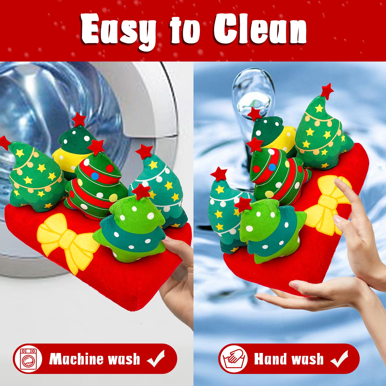 Lepawit Christmas Hide and Seek Dog Toys, Squeaky Interactive Puzzle Dog Toys for Boredom and Stimulation, Dog Enrichment Toys f