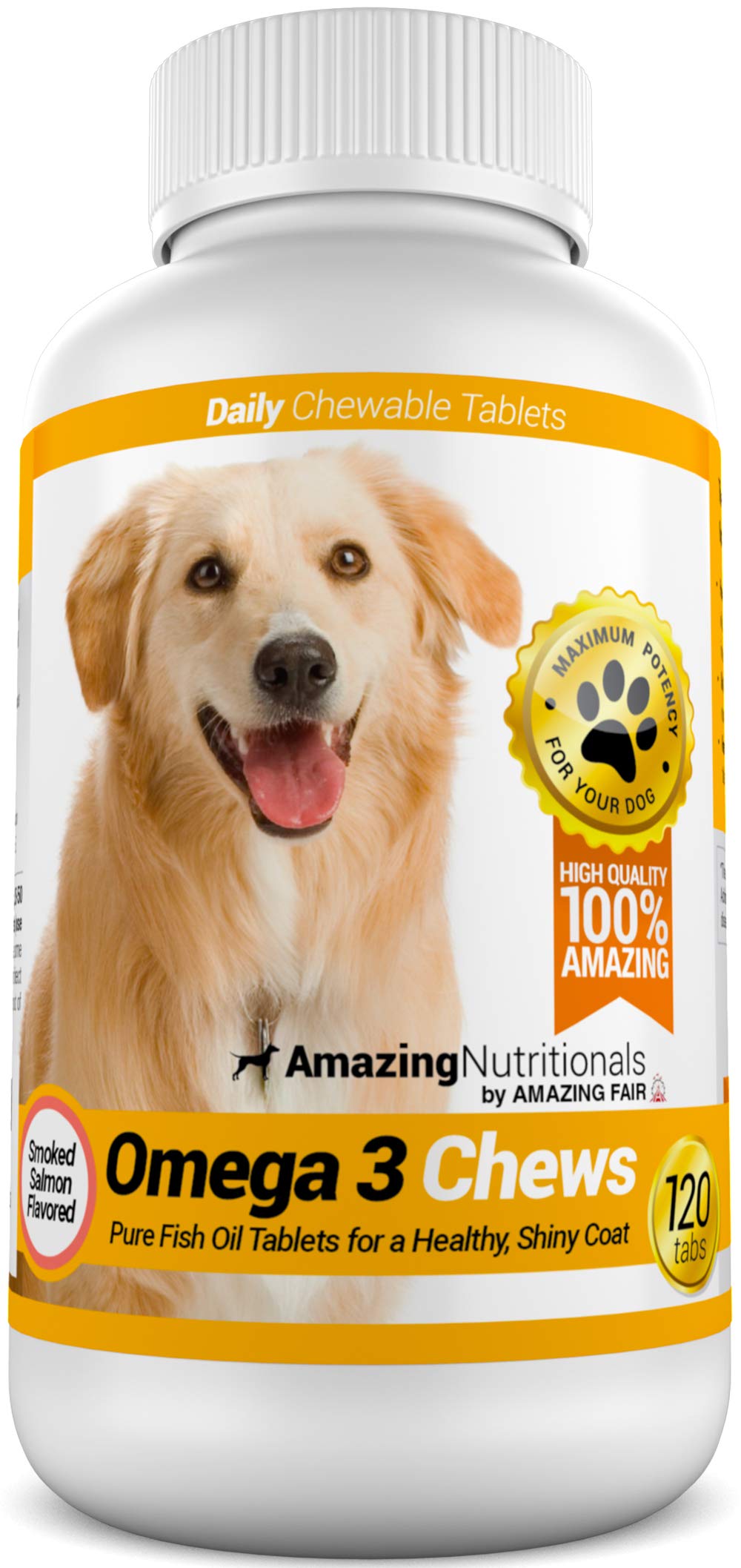 Amazing Omega 3 for Dogs - Omega 3 Fish Oil for Dogs Supplement for Itchy Skin Relief for Dry Skin and Hot Spots and Shedding Co