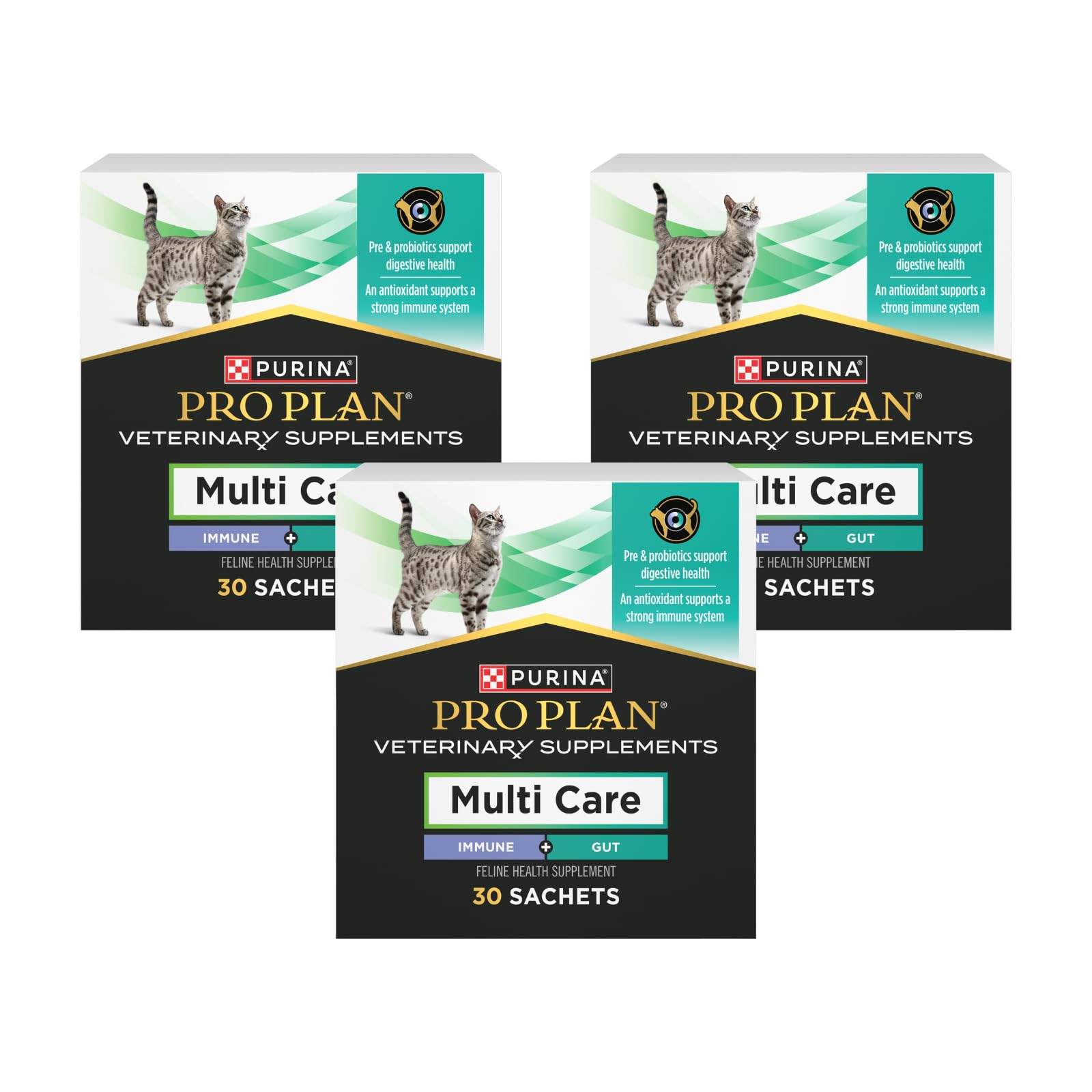 Purina Pro Plan Veterinary Multi Care Feline Cat Supplement 30 ct. Box (Pack of 3)