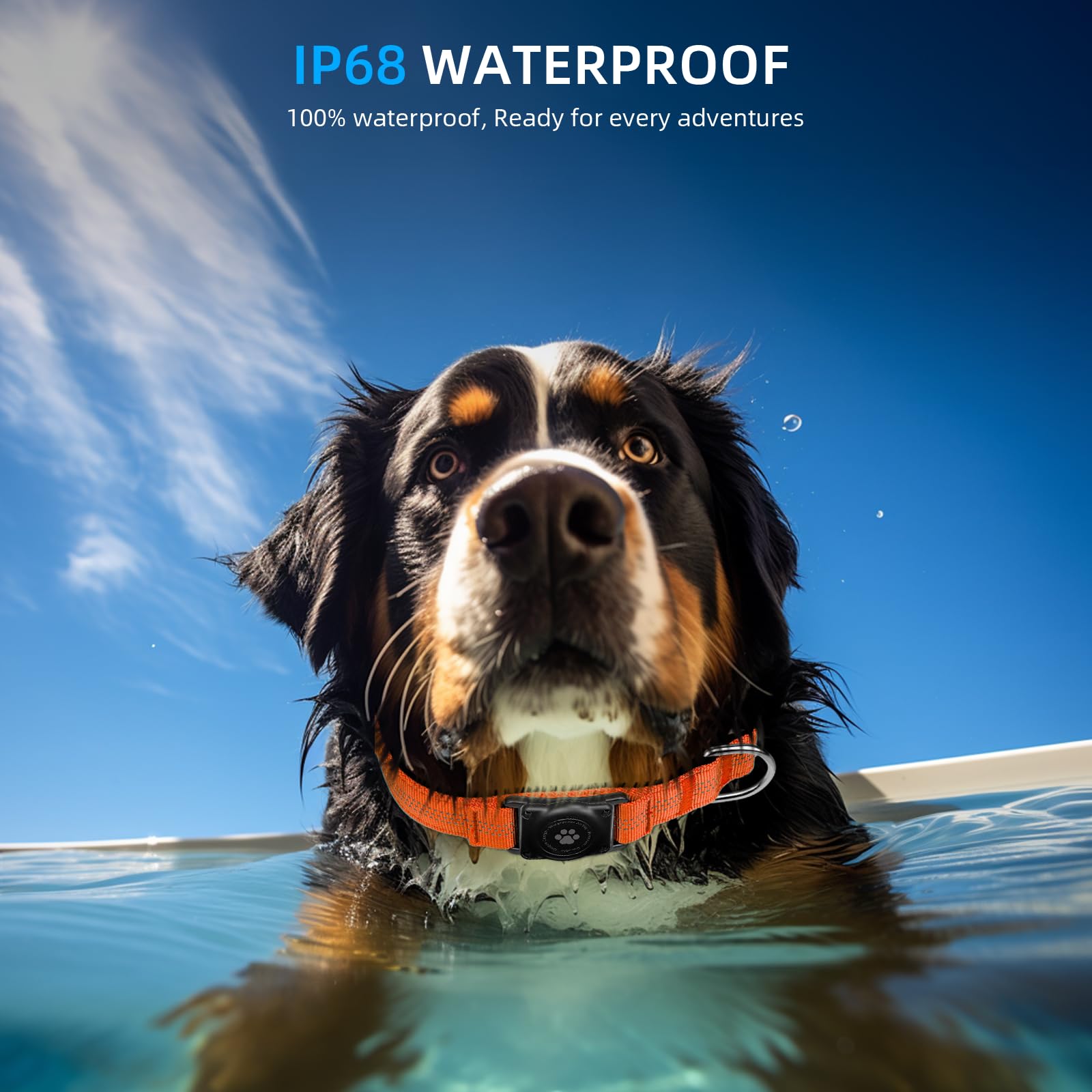 Upgraded Airtag Dog Collar, Ip68 Waterproof Air Tag Dog Collar Holder, Reflective, Ultra-Durable, Comfortable Padded, Heavy Duty Dog Collars For Small Medium Large Dogs (L (14.8'-20.3'), Orange)