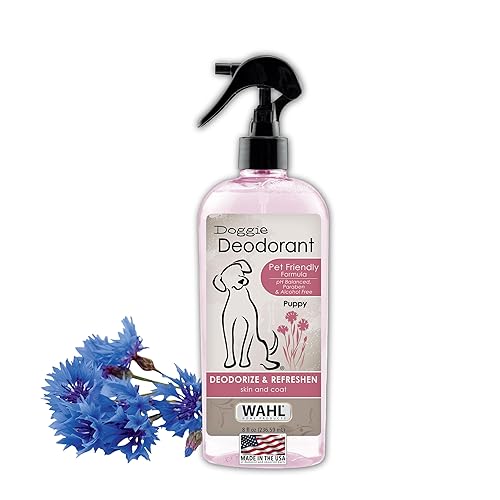 Wahl Usa Cornflower Aloe Pet Deodorant Spray For All Dogs & Cats – Clean Fresh Smell Refreshes & Deodorizes – 8 Oz - Model 820009A