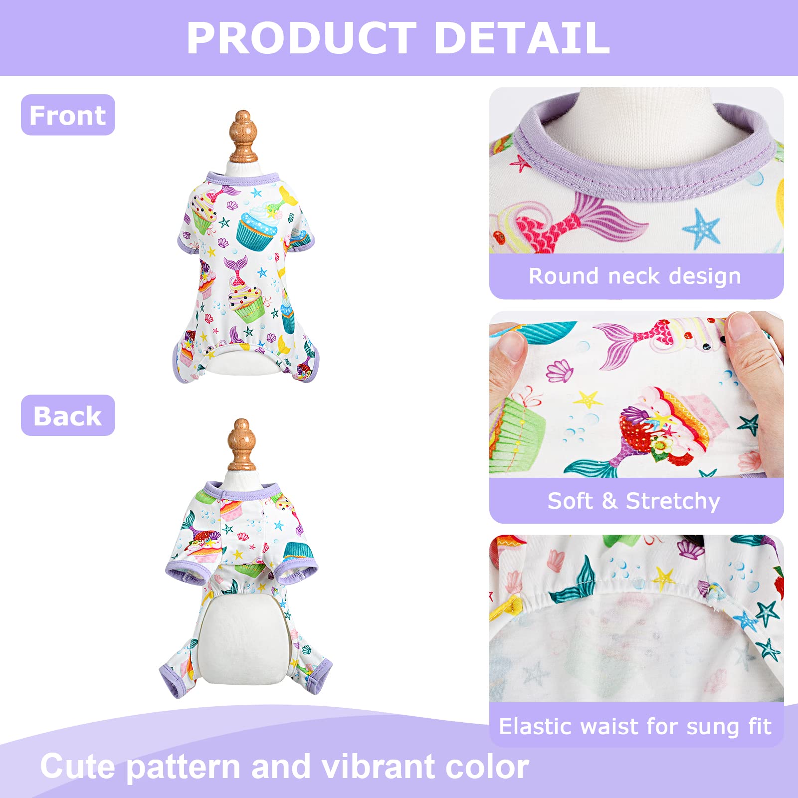 Dog Pajamas Summer Fall Dog Clothes for Small Dogs Girl Boy Soft Stretchy Medium Size Pajamas Cute Cake Puppy Pjs Onesies Pet Ju