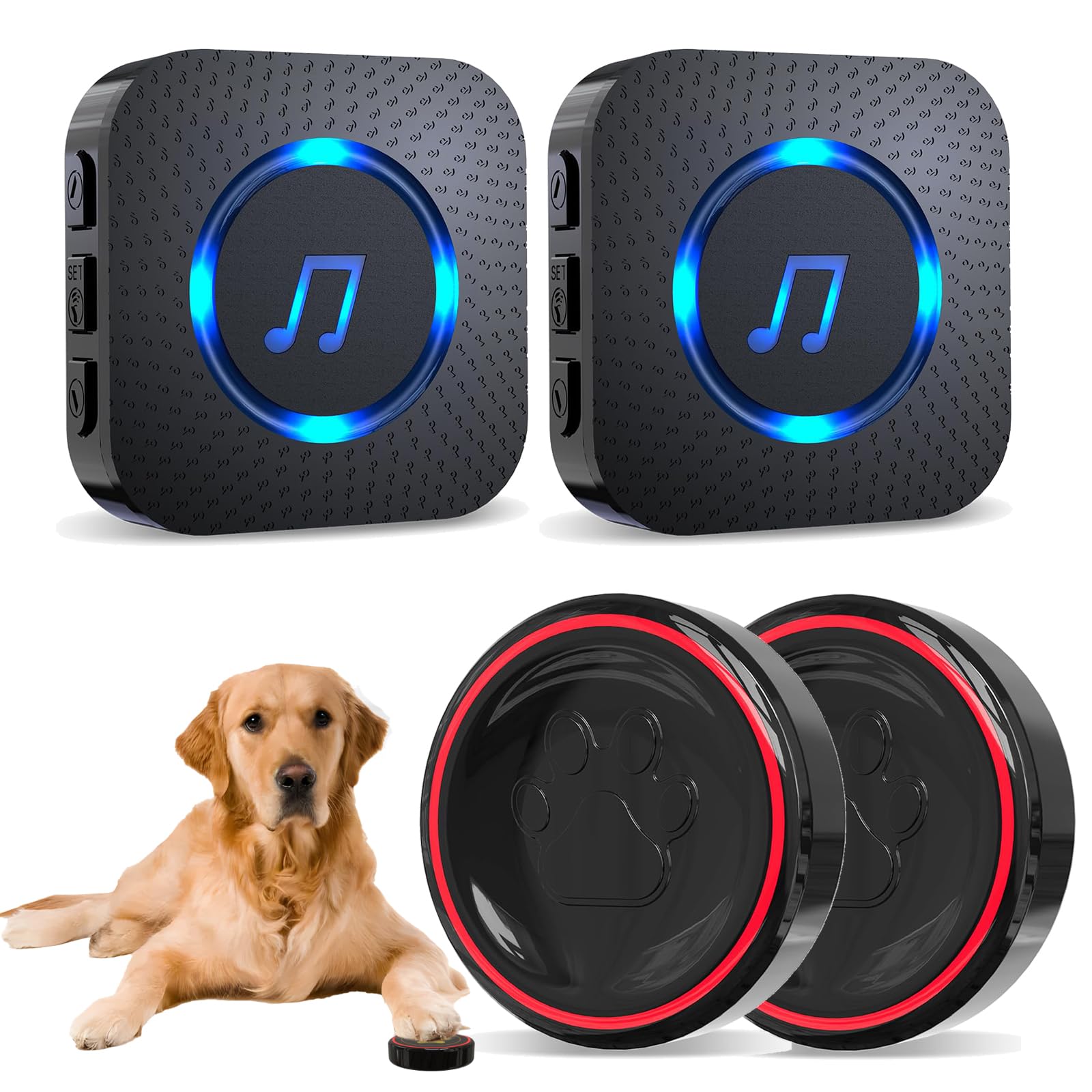 Chunhee Dog Door Bell Wireless Dog Doorbells With Warterproof Touch Button Dog Bells For Potty Training,2.3 Inches Button