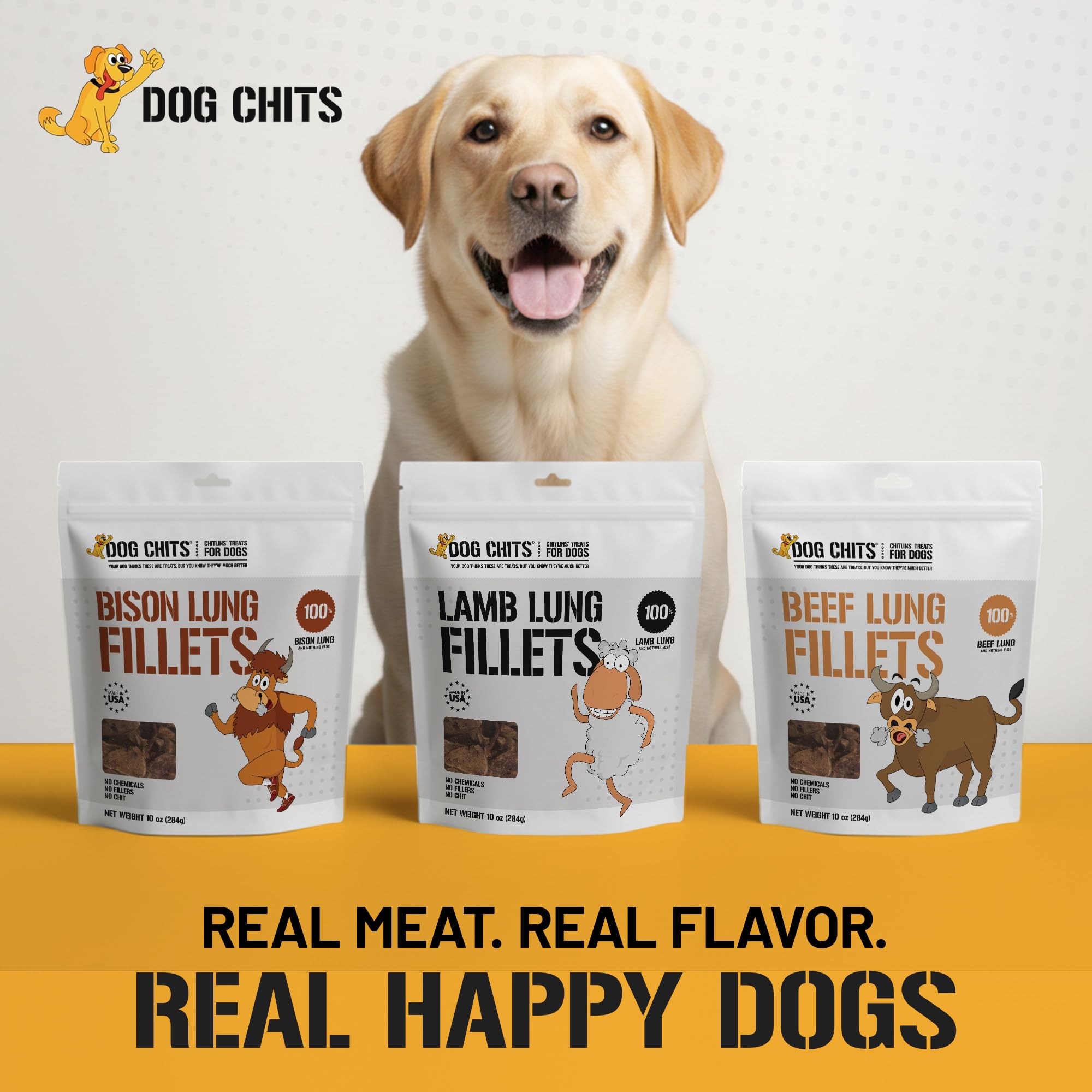 Dog Chits Bison Lung Fillets for Dogs - Dog and Puppy Chews | USA Raised | Made in USA | All-Natural Treats | Crisp not Crumbly
