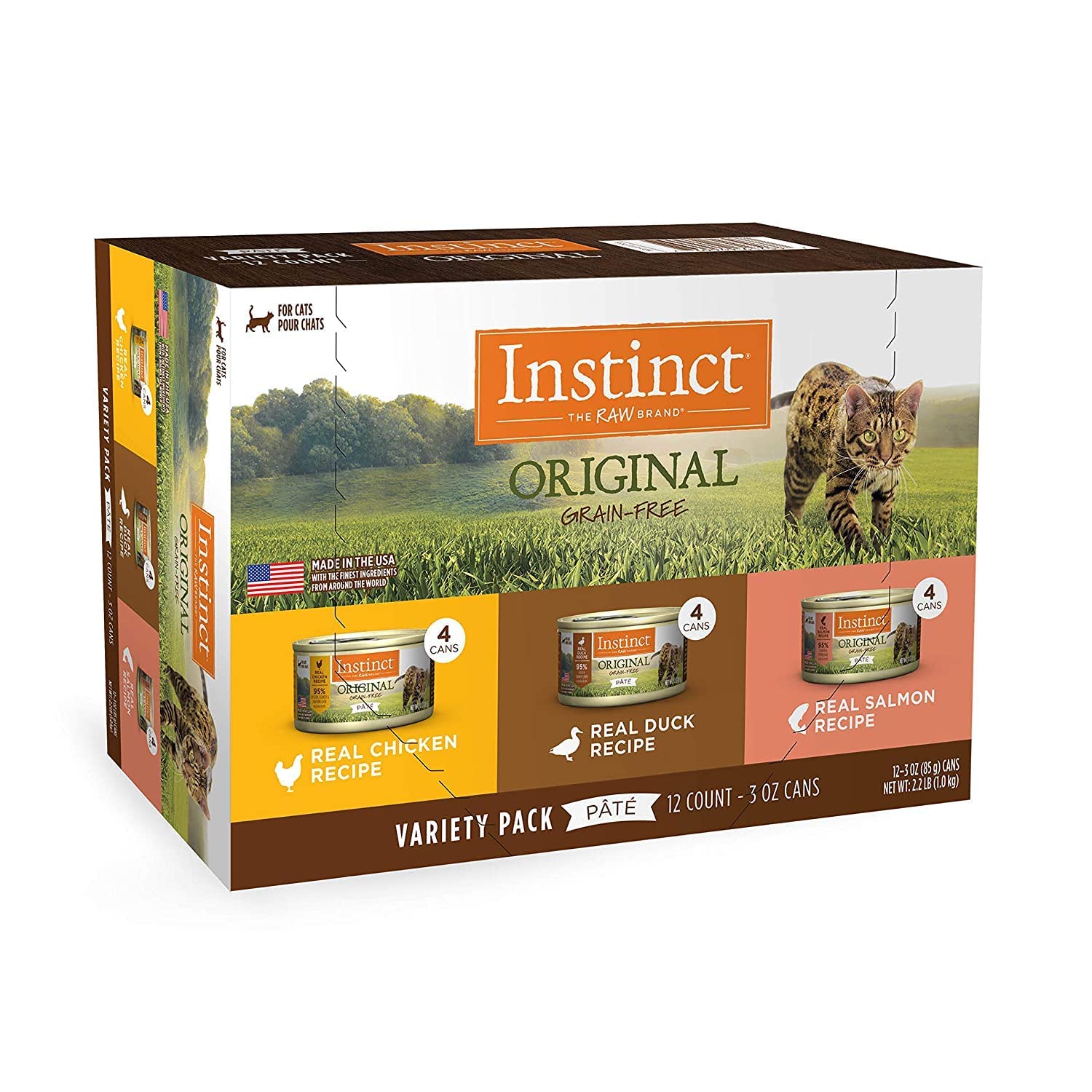Instinct Original Grain Free Recipe Variety Pack Natural Wet Canned Cat Food by Natures Variety, 3 Ounce (Pack of 12)