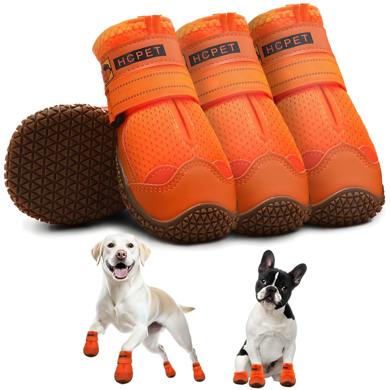 Hcpet Dog Shoes For Large Dogs, Breathable Dog Booties For Small Medium Dogs, Anti-Slip Dog Boots & Paw Protectors For Hot Pavem