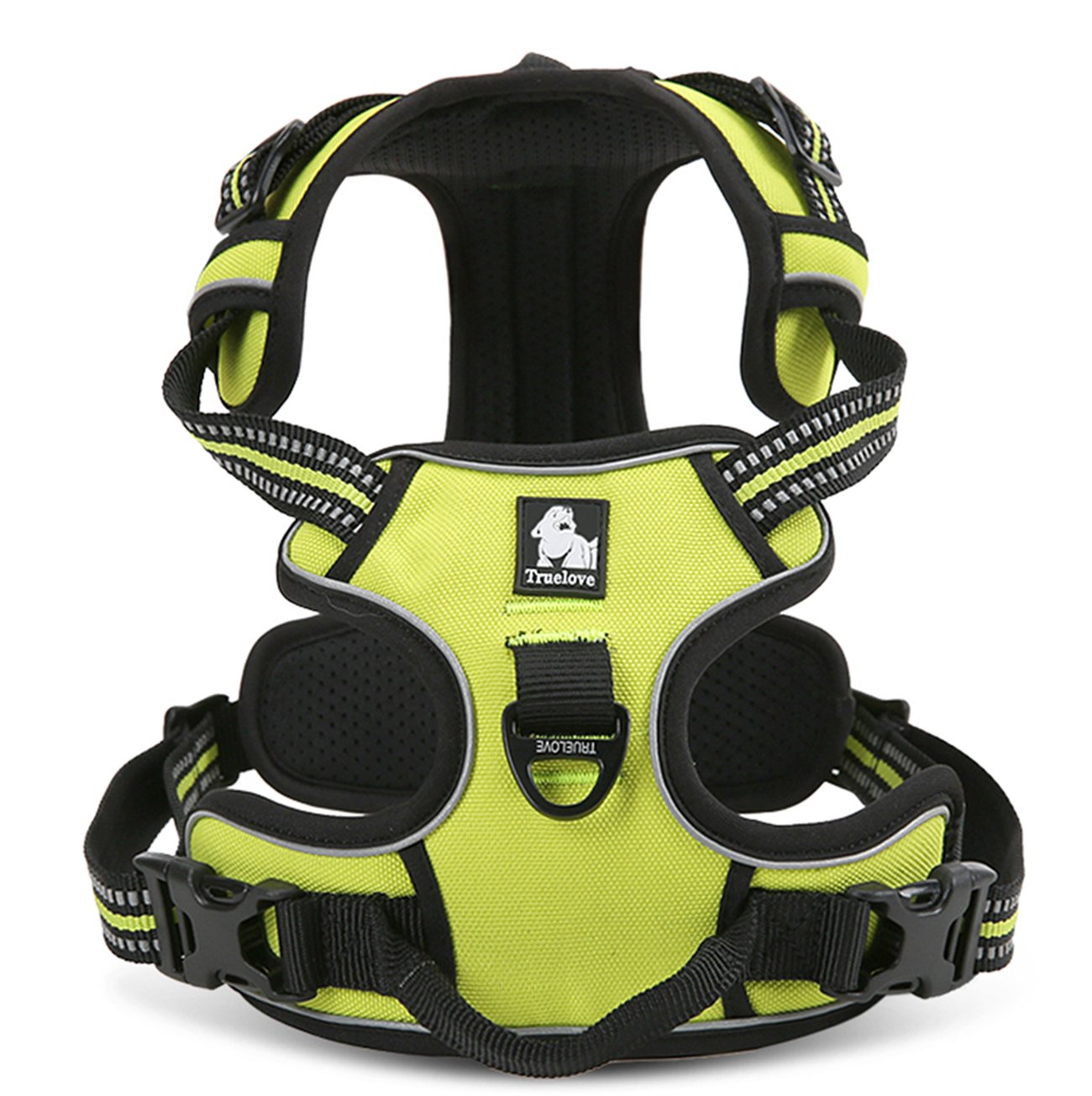 True Love Adjustable No-Pull Dog Harness Reflective Pup Vest Harnesses Comfortable Control Brilliant Colors Truelove Tlh5651(Neon Yellow,Xs)
