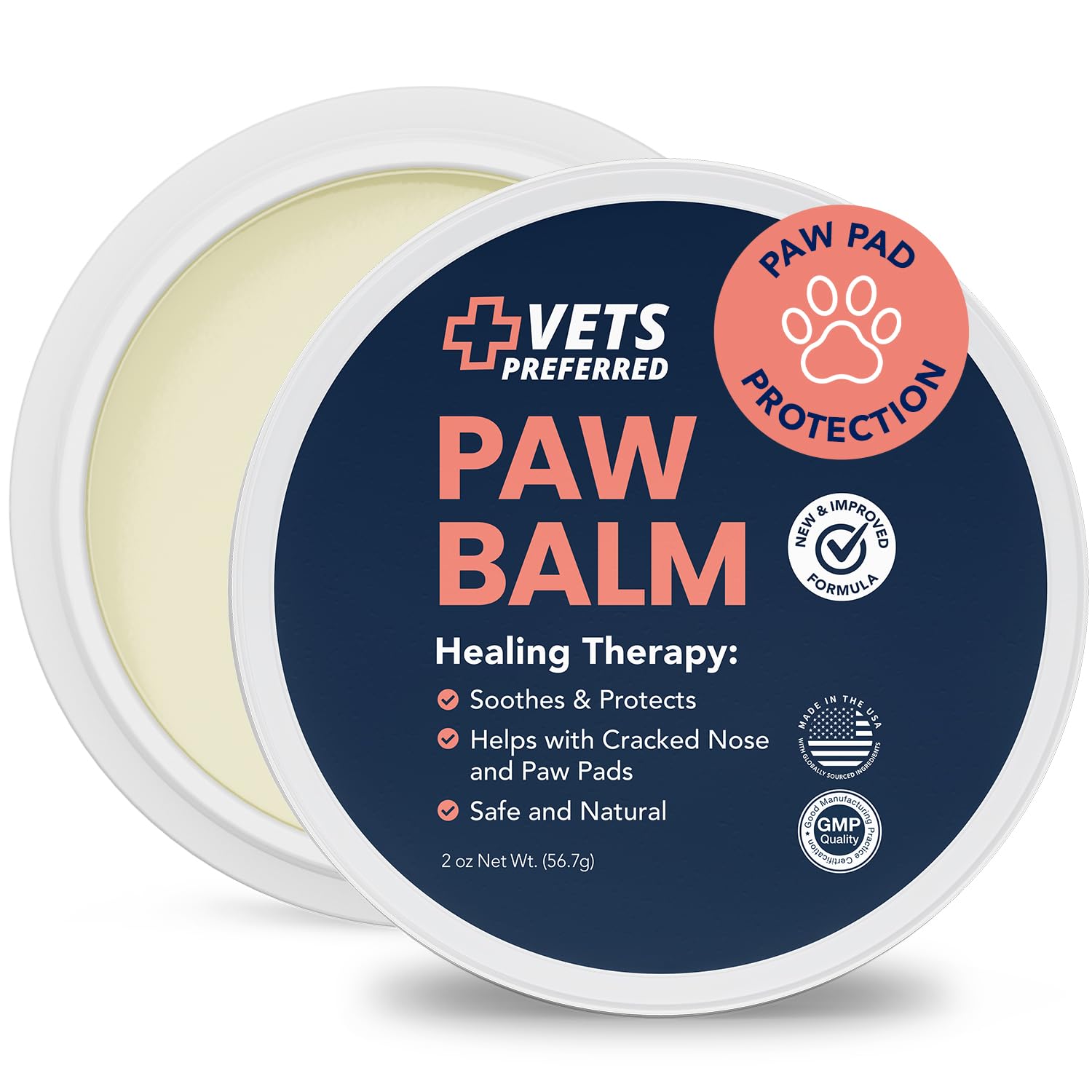 Vets Preferred Paw Balm Pad Protector for Dogs - Dog Paw Balm Soother - Heals, Repairs and Moisturizes Dry Noses and Paws - Idea