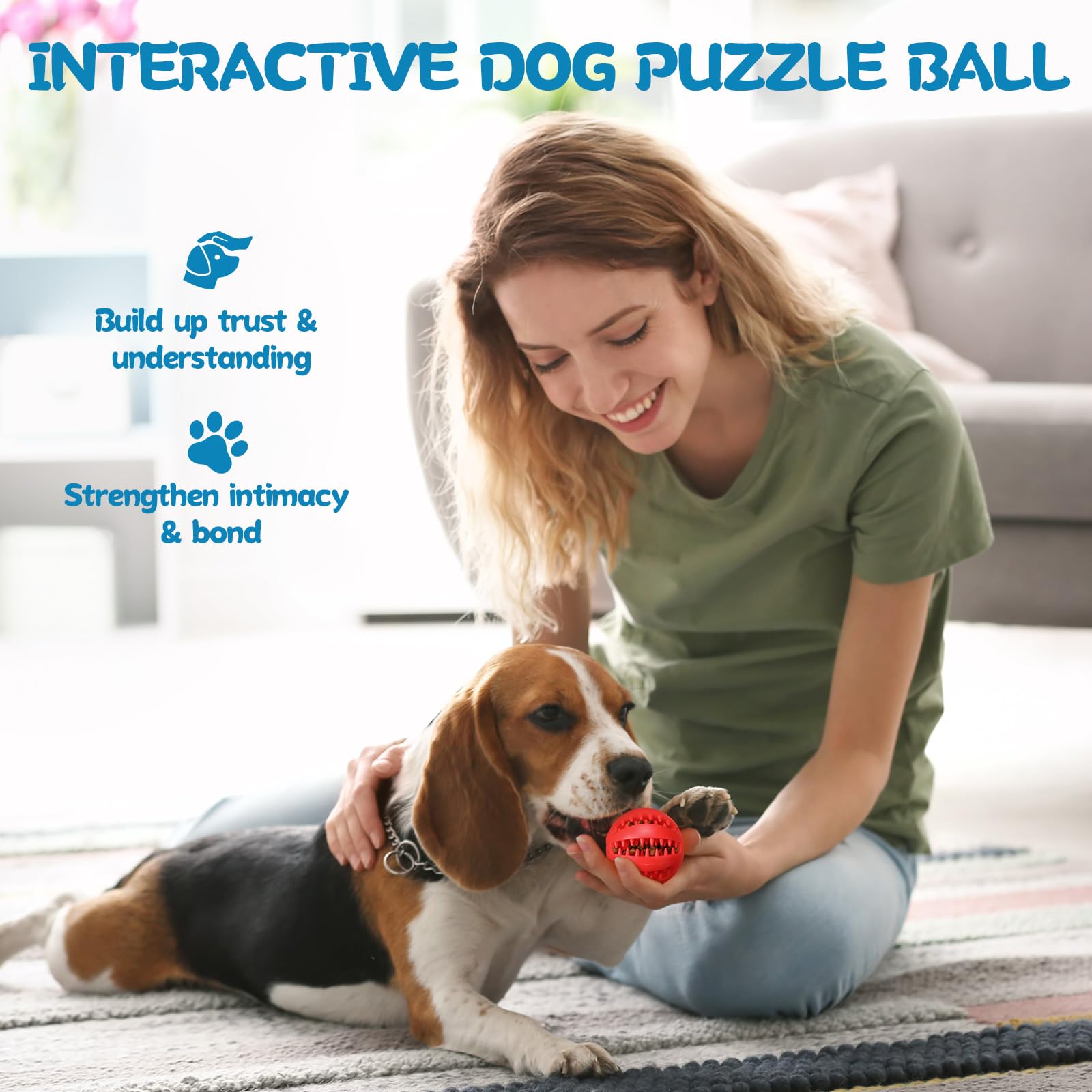 Suilung 12 Pcs Dog Treat Toy Balls Bulk Interactive Dog Puzzle Toys Dispensing Puppy Balls for Teething Chew Enrichment for Bore