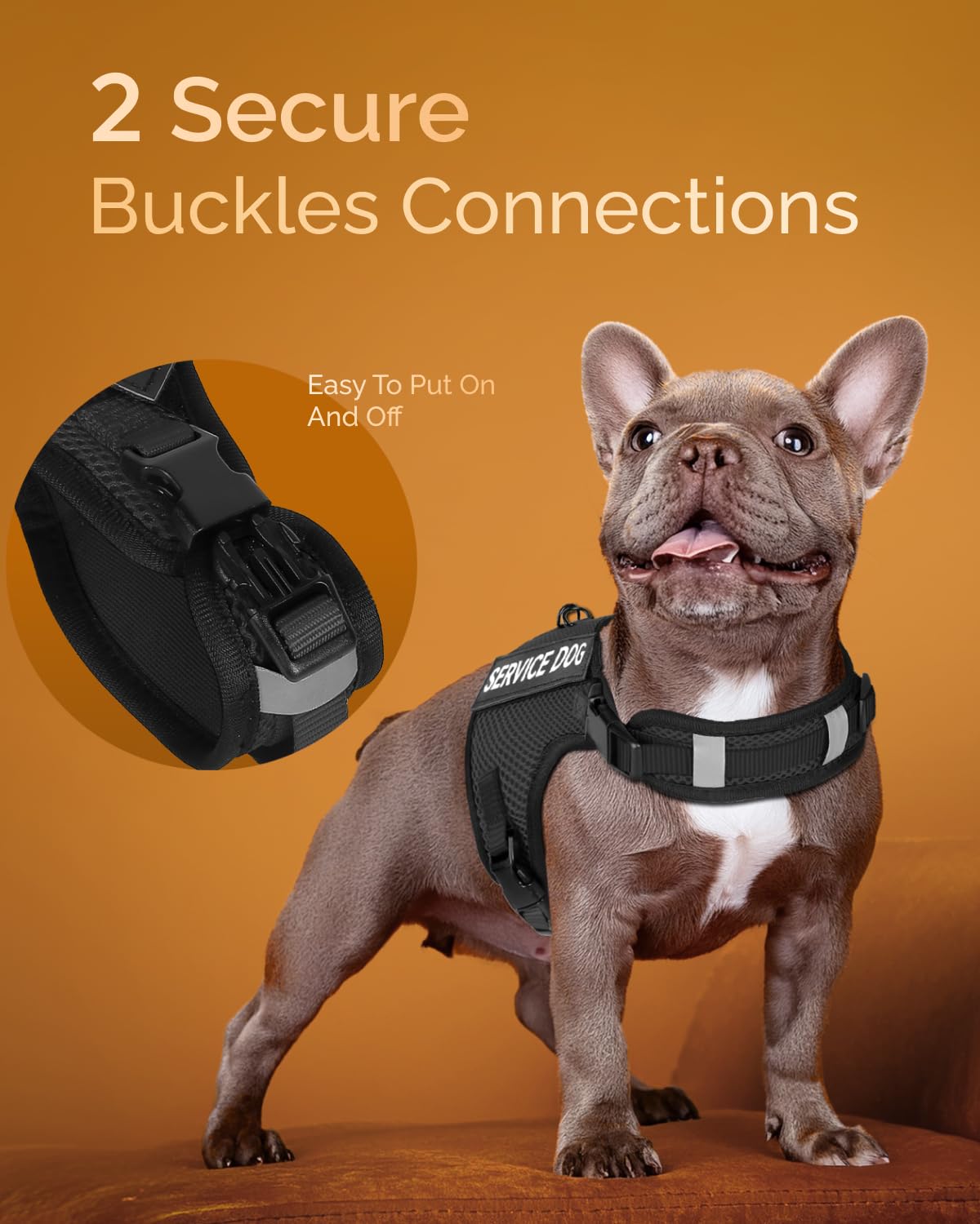 Fayogoo Service Dog Vest For Small Dogs - Air Mesh Breathble Emotional Support Animal Vest With Diy Removable Patches - Puppy Ha