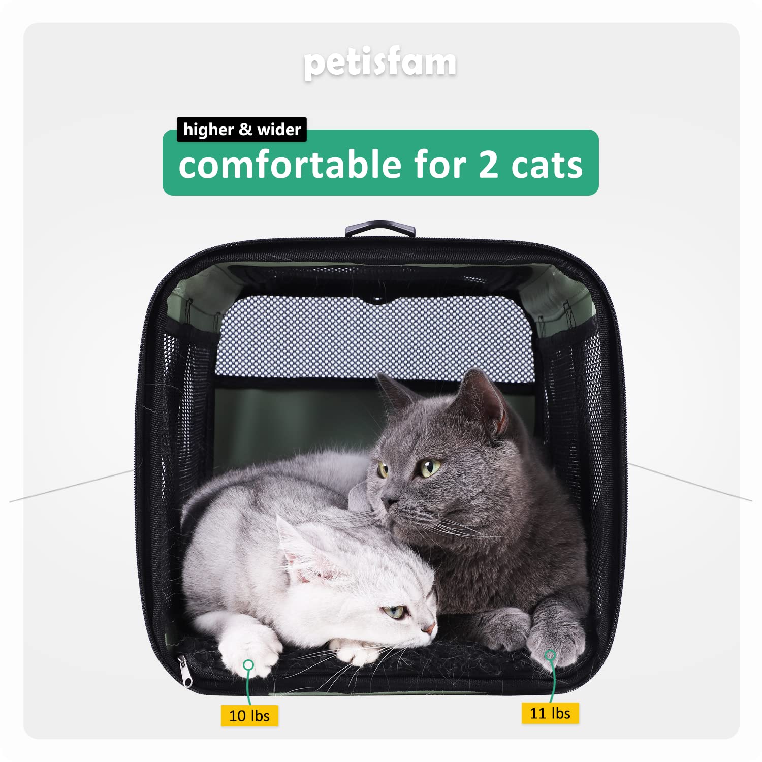 Top Load Pet Carrier For Large, Medium Cats, 2 Cats And Small Dogs With Comfy Bed. Easy To Get Cat In, Escape Proof, Easy Storage, Washable, Safe And Comfortable For Vet Visit And Car Ride