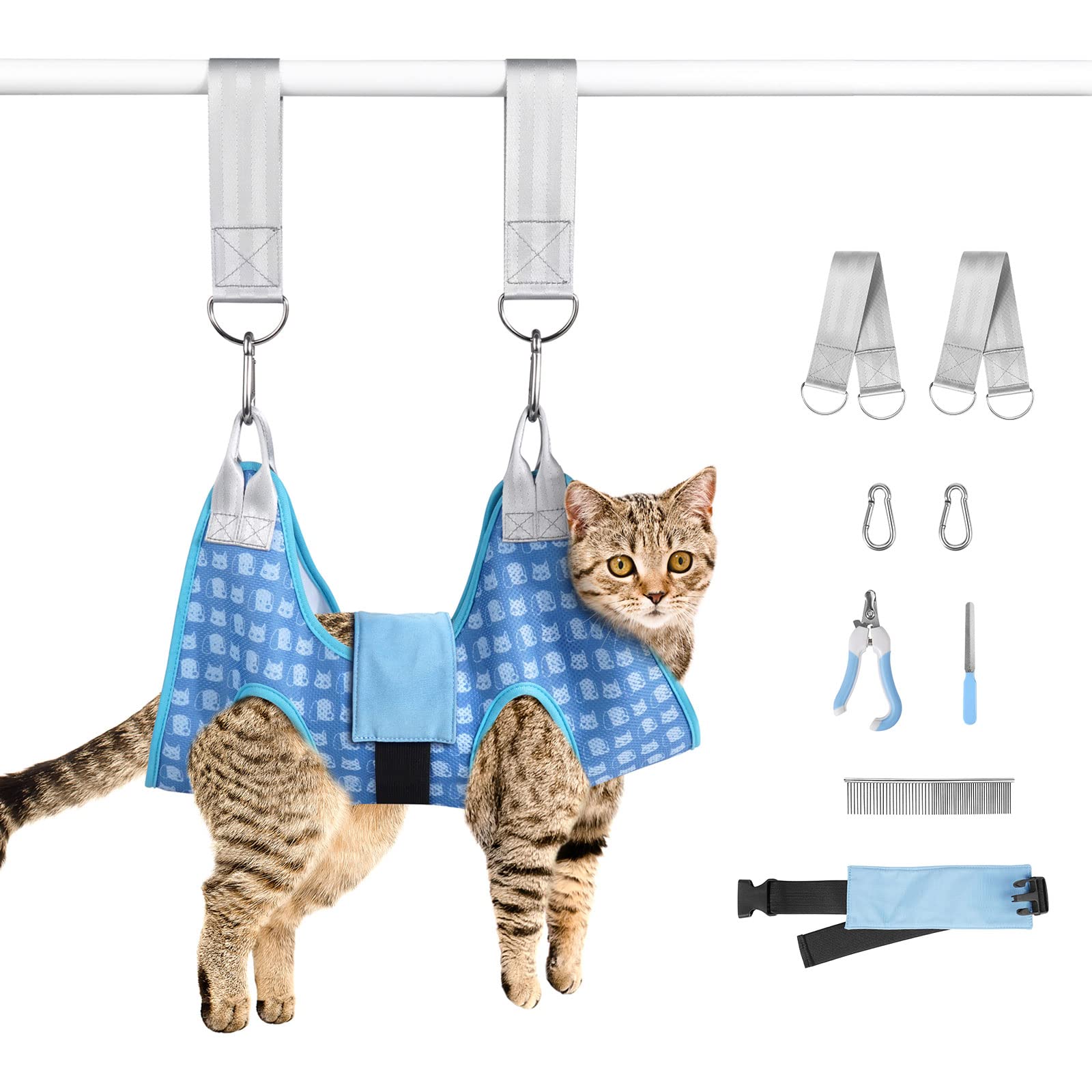 Doggydobby Pet Grooming Hammock For Cats & Dogs, Dog Grooming Hammock Harness, Dog Sling For Nail Clipping/Trimming (X-Small)