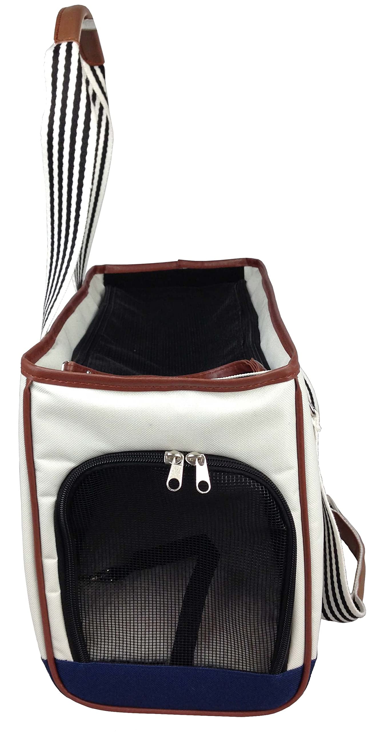 Pet Life Yacht Polo Fashion Designer Travel Pet Dog Carrier, Medium, White