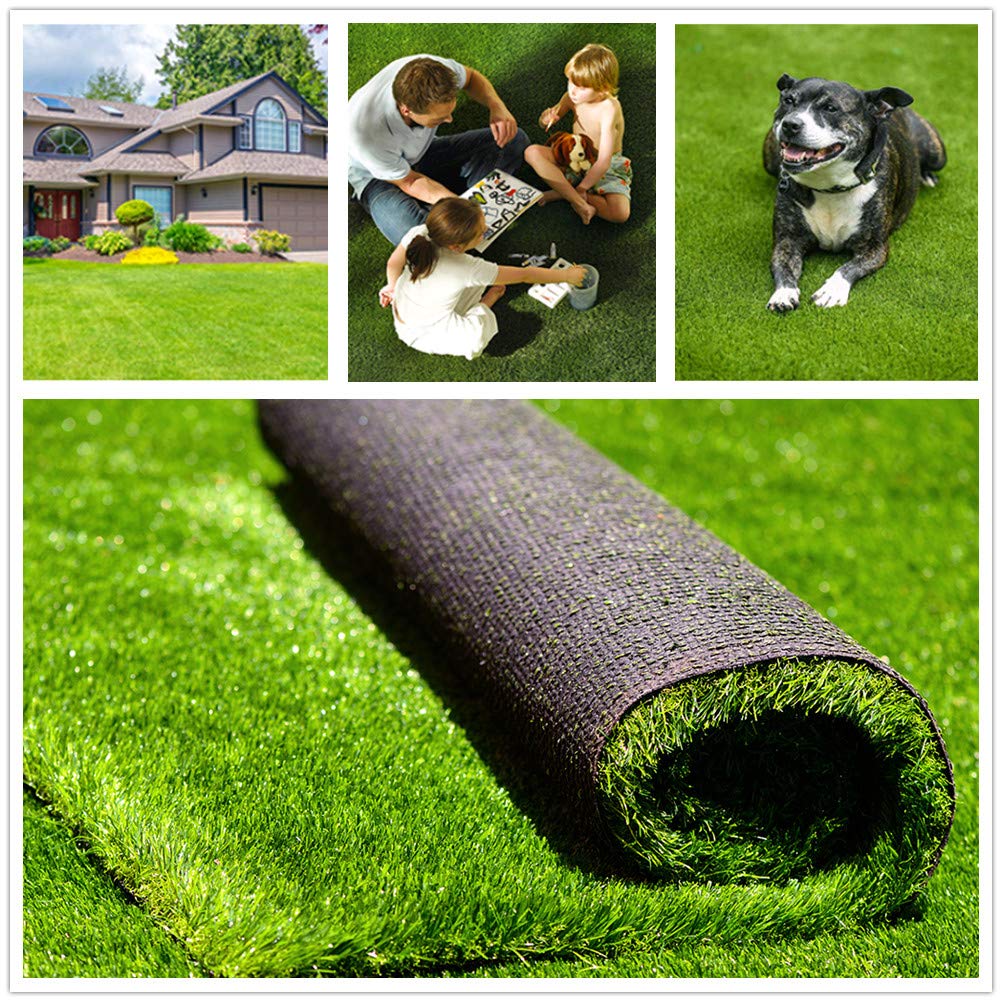 Fas Home Artificial Grass Turf 7Ftx31Ft(217Square Ft), 138 Pile Height Realistic Synthetic Grass, Drainage Holes Indoor Outdoor 