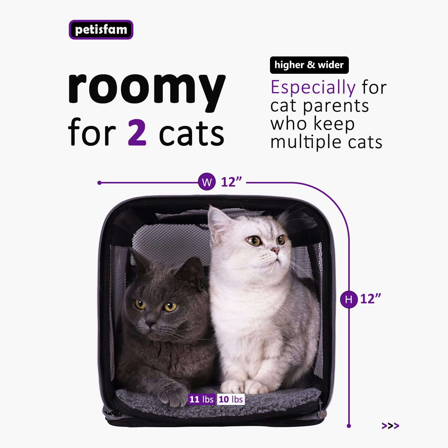 Soft Pet Carrier For Large And Medium Cats, 2 Kitties, Small Dogs. Easy To Get Cat In, Great For Cats That Don'T Like Carriers (