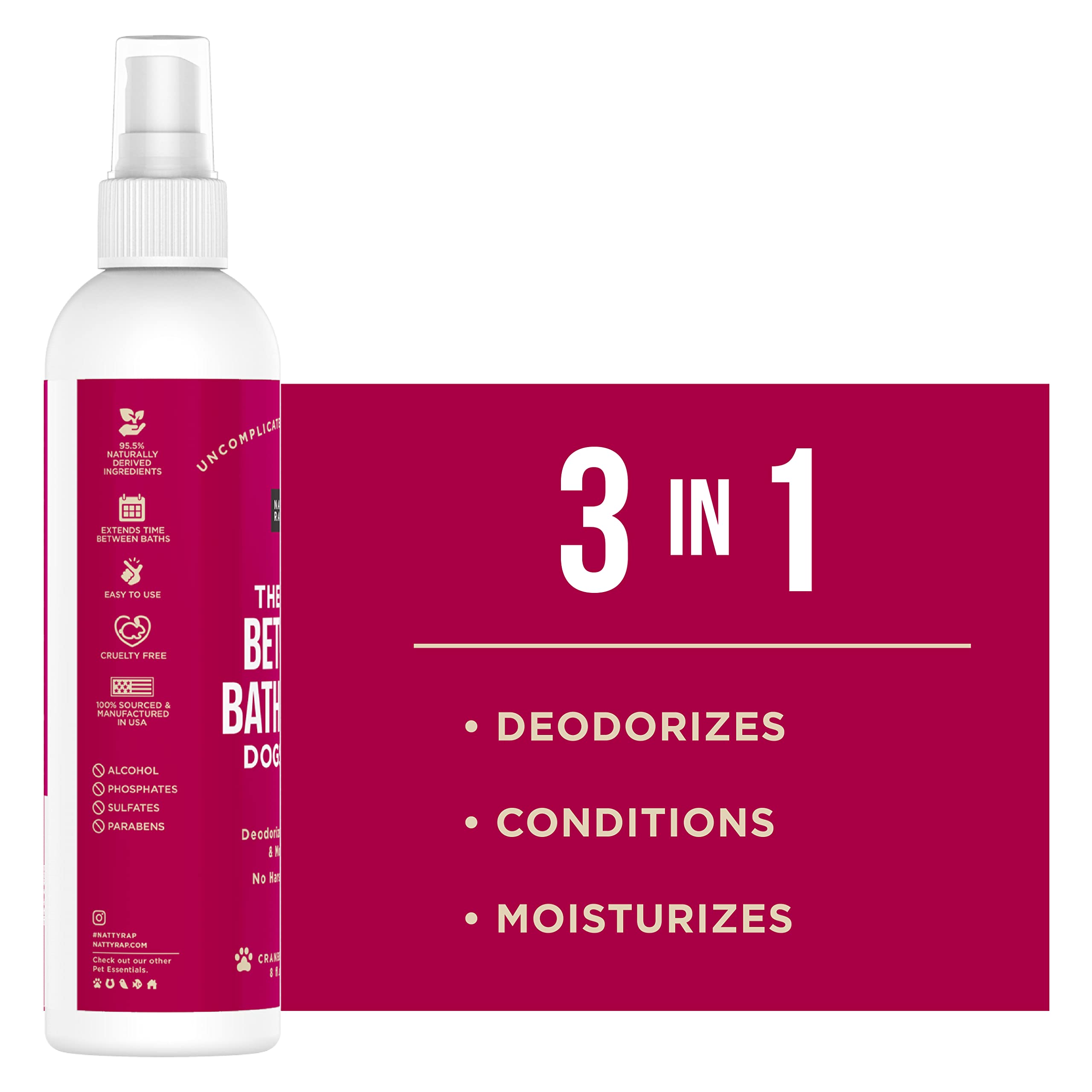 Natural Rapport Dog Cologne Spray Cranberry & Vanilla Scent - The Only Between Bath Spray Dogs Need - Convenient, Dog Deodorant Spray And Pet Urine Odor Eliminator Perfume (8 Fl Oz.)