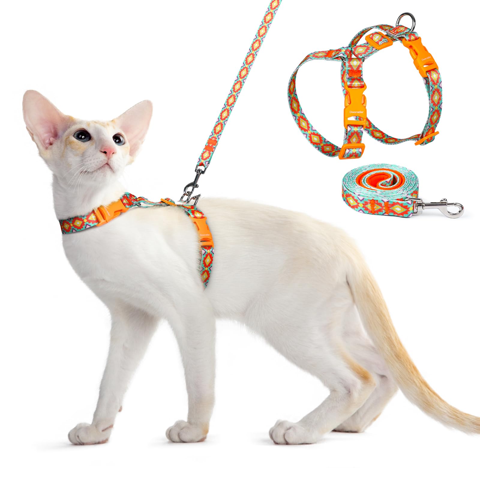 Dooradar Cat Harness And Leash, Escape Proof Adjustable Kitten Vest, Lightweight Soft Pet Straps, Easy Wearing For Small Medium 