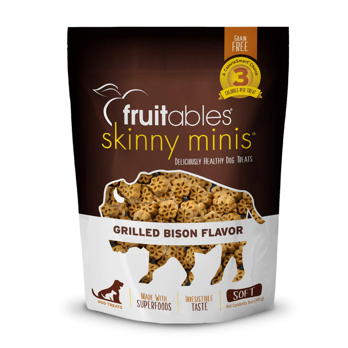 Fruitables Skinny Minis Soft Chews For Dogs | Grilled Bison Flavored Treats | 5 Ounces