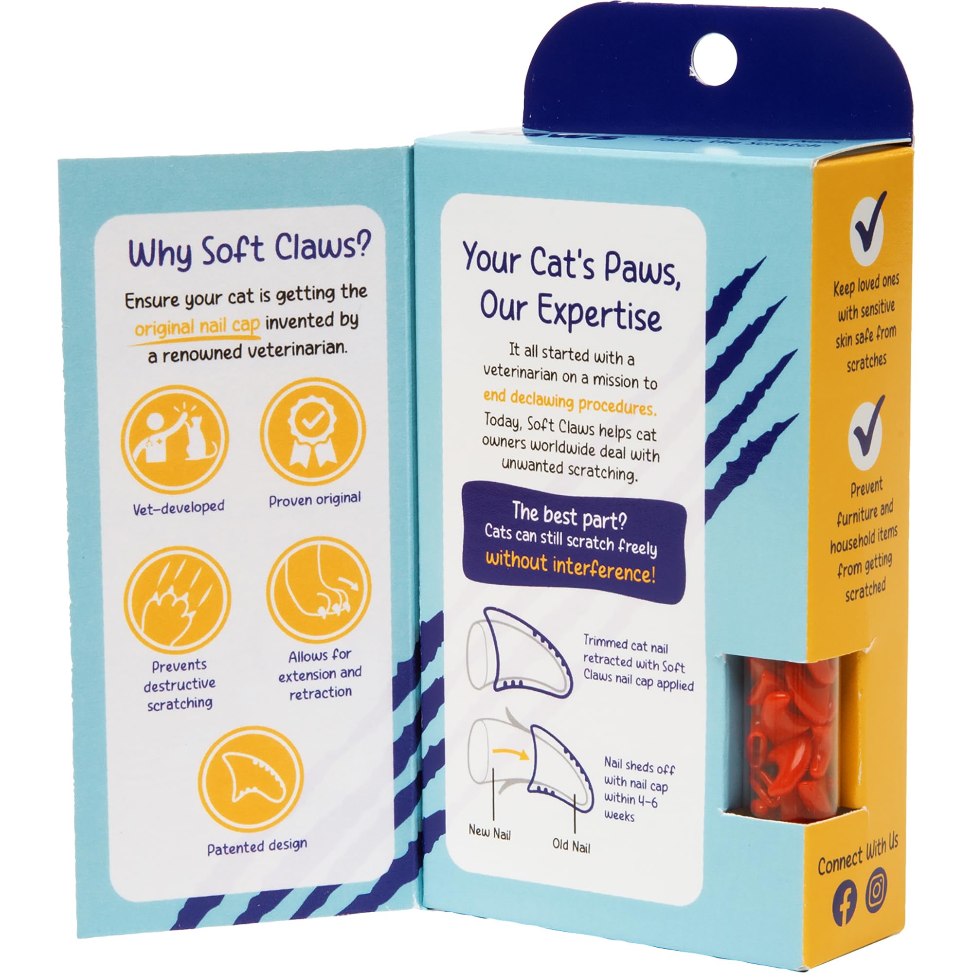 Soft Claws For Cats - Cls (Cleat Lock System), Size Medium, Color Red