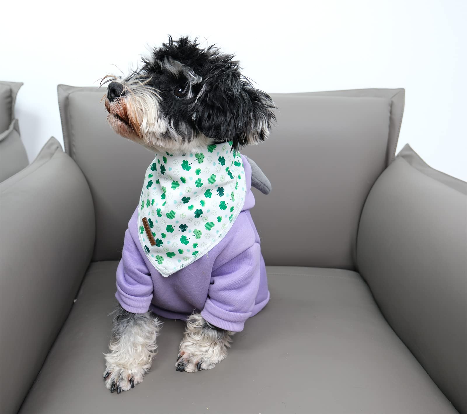 Up Urara Pup St. Patrick 'S Day Dog Bandana, Shamrock Triangle Bid Scarf For Small Medium Dog, Cotton Pet Kerchief For Girl Boy