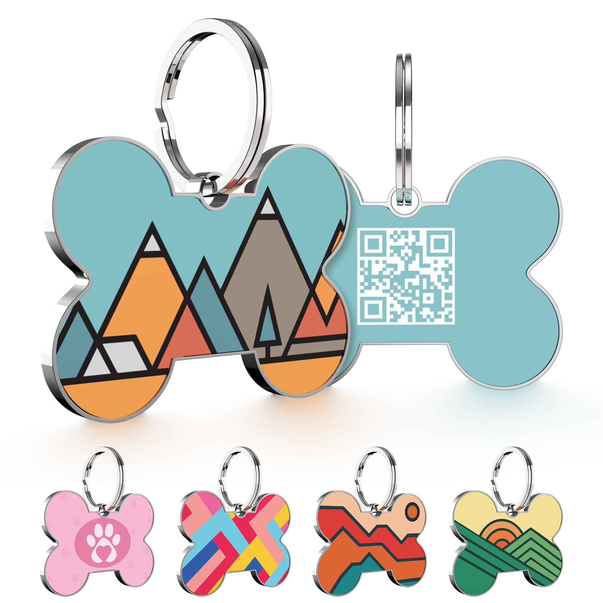 KEKID QR Code Dog Tag,Dog Tags Personalized for Pets, Custom Dog Name ID Tags Personalized Dog and Cat Tags -Free Online Pet Pag