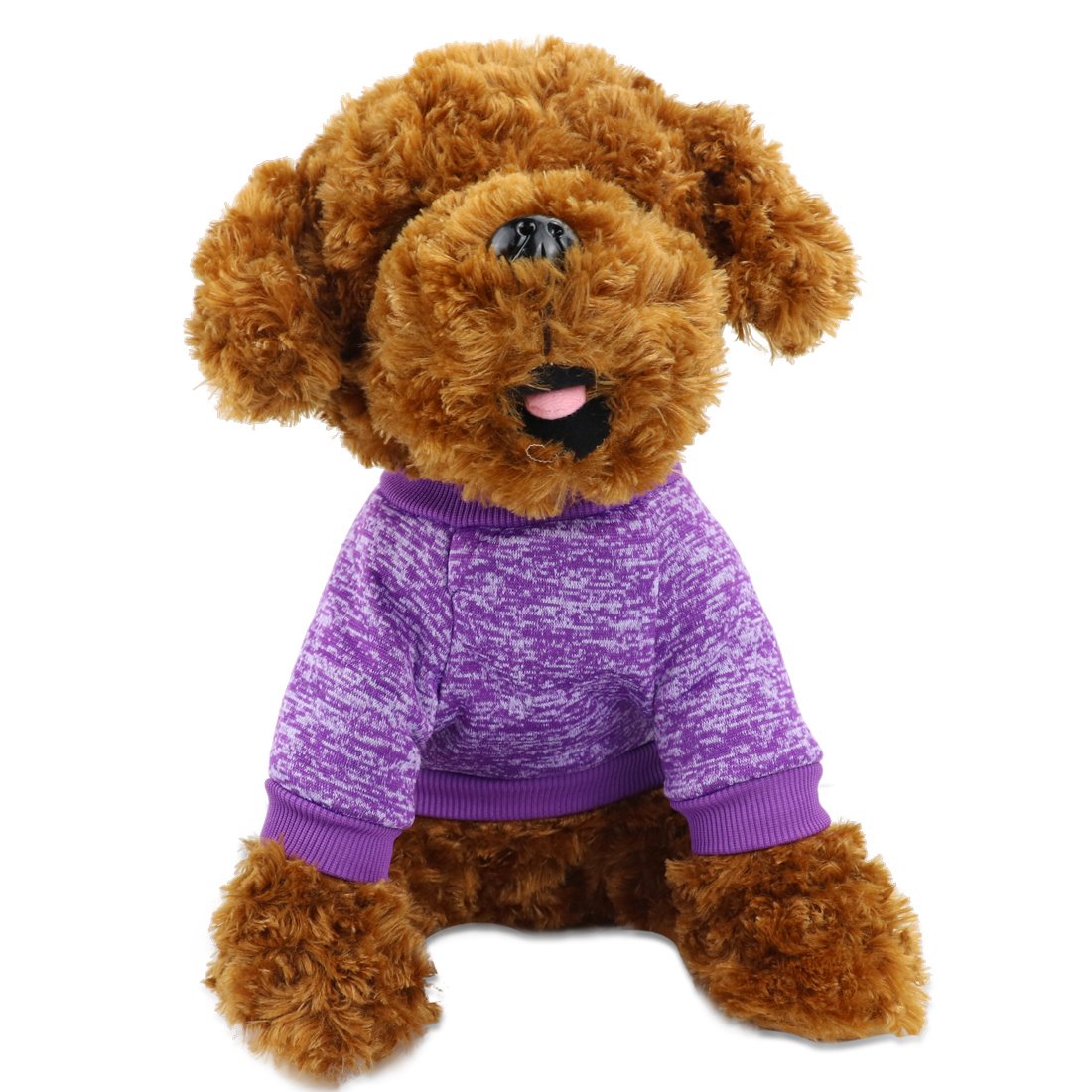 Idepet Pet Dog Classic Knitwear Sweater, Fleece Coat For Small,Medium Dog,Warm Pet Dog Cat Clothes Puppy Customes (Xl, Purple)