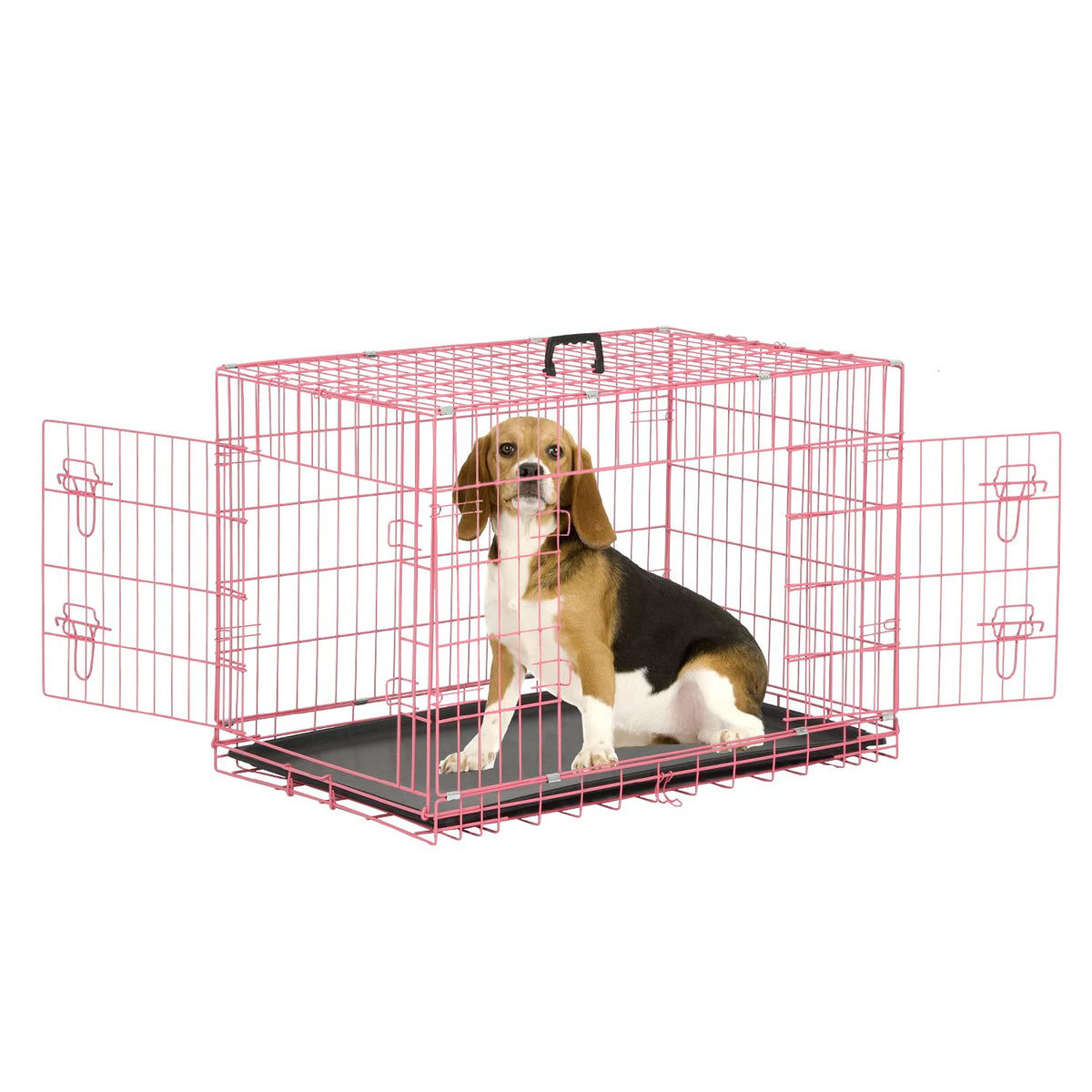 36 Inch Dog Crates For Medium Dogs Folding Metal Wire Dog Cage Kennel, Indoor Outdoor Dog Crate Kennels With Handle&Proof Tray P