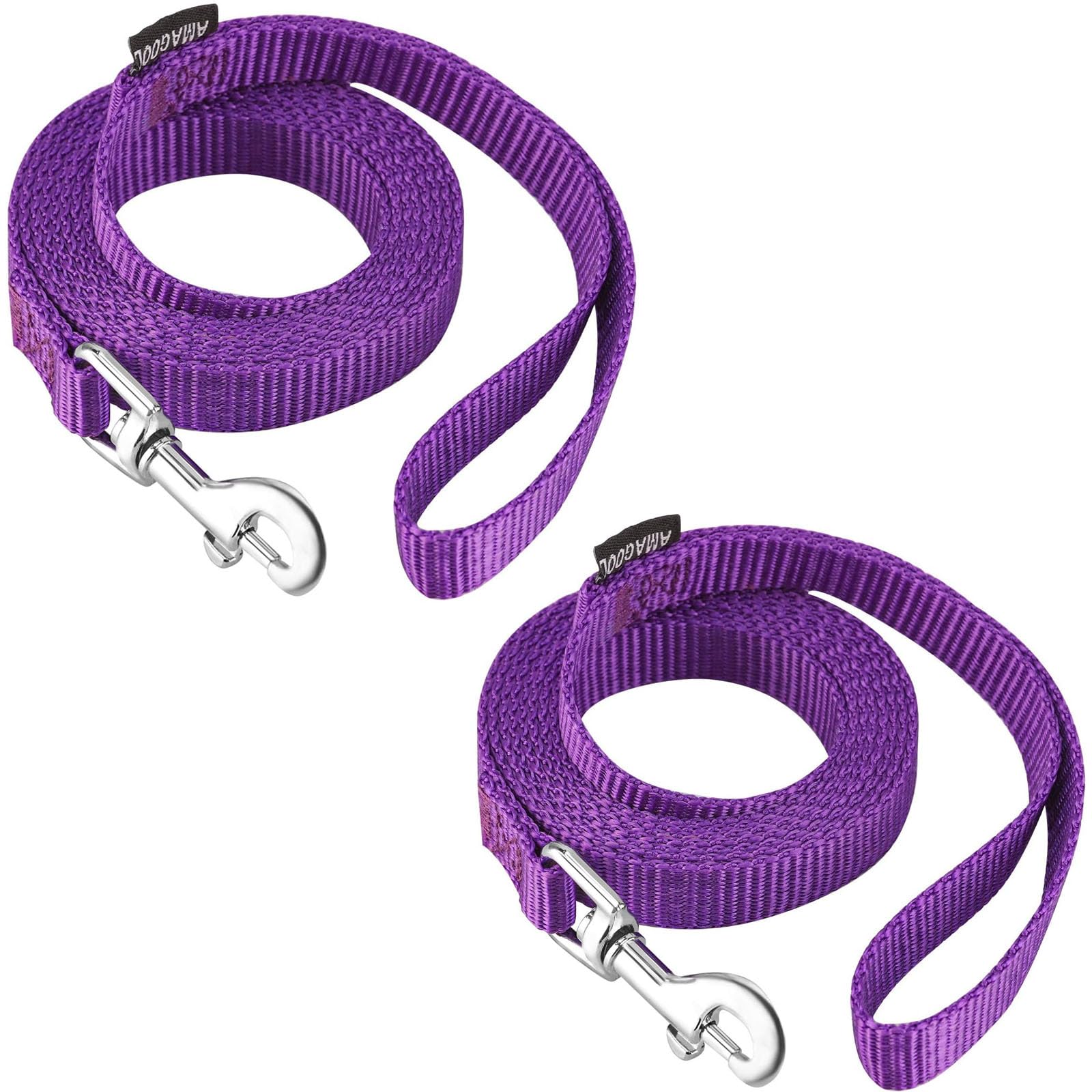 Amagood 6 Ft Puppy/Dog Leashes, Strong Traditional Style Leash With Easy To Use Collar Hook,Dog Lead Great For Small Or Cats(5/8