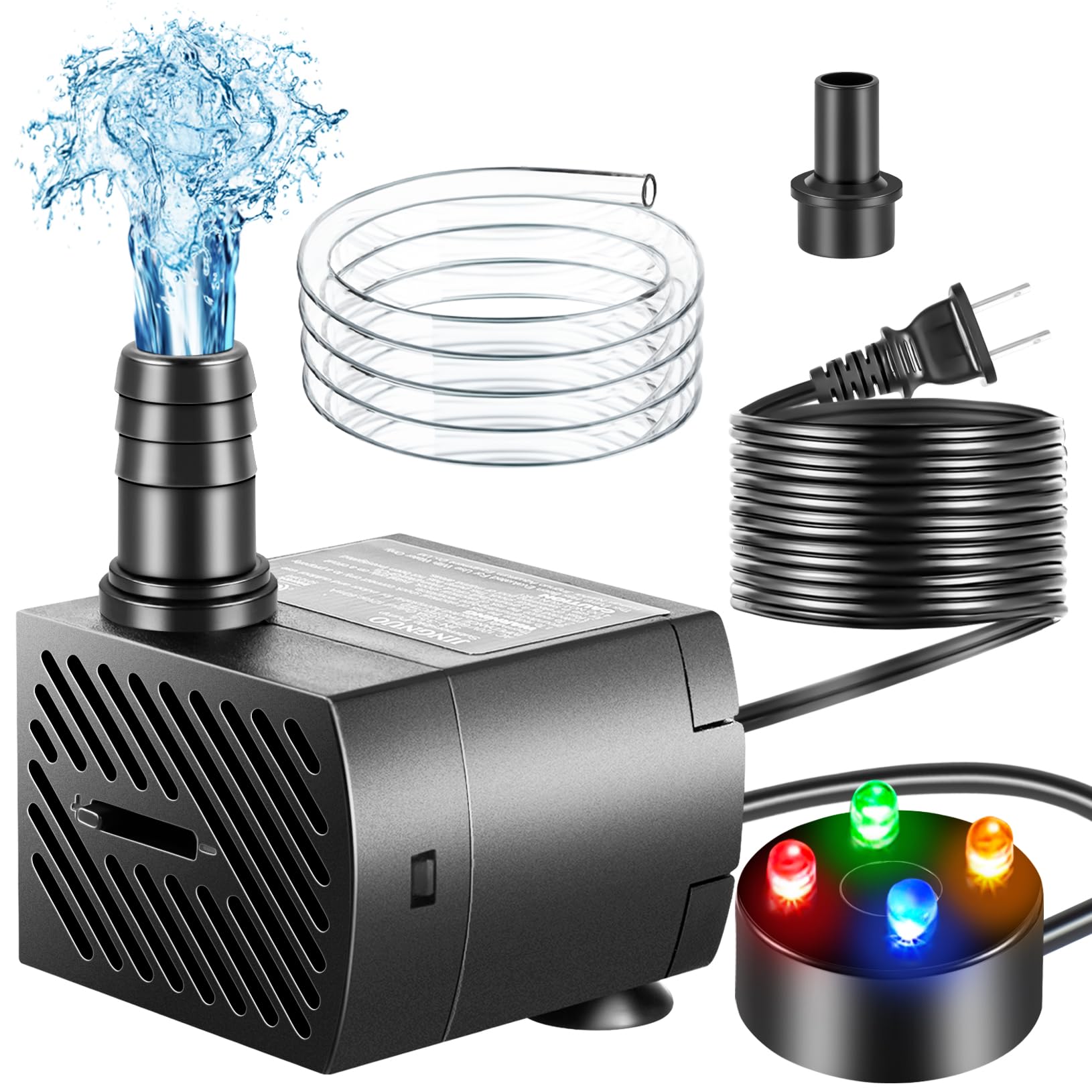 pamaner Submersible Pump, Small Fountain Pump with Tubing, Submersible Water Pump for Aquarium Fish Tank Indoor or Outdoor Pond 