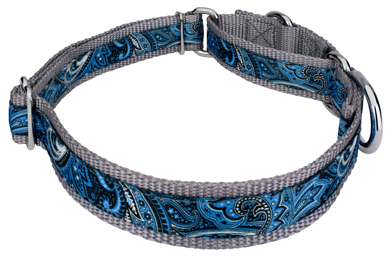 Country Brook Petz - Blue Paisley Signature Martingale Dog Collar - Each Collar You Buy, A Collar Is Donated To A Shelter (1 Inc