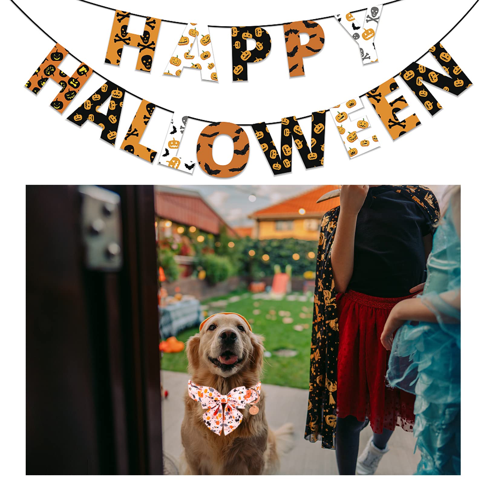 Up Urara Pup Halloween Dog Collar With Bow Tie, Pumpkin Cotton Bowtie Collar For Small Girl Dog, Female Halloween Bowtie Collar With Durable Metal Buckle, Adorable Pet Bow Collar, S, Neck 10-16In