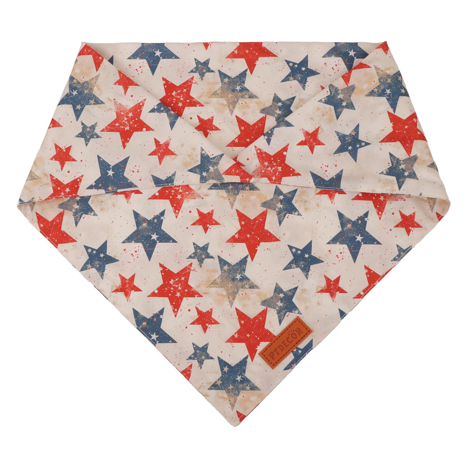 Ptdecor American Flag Dog Bandana Flag Stars Patterns, Patriotic Pet Scarf Reversible Triangle 4Th Of July Bandanas For Small Do