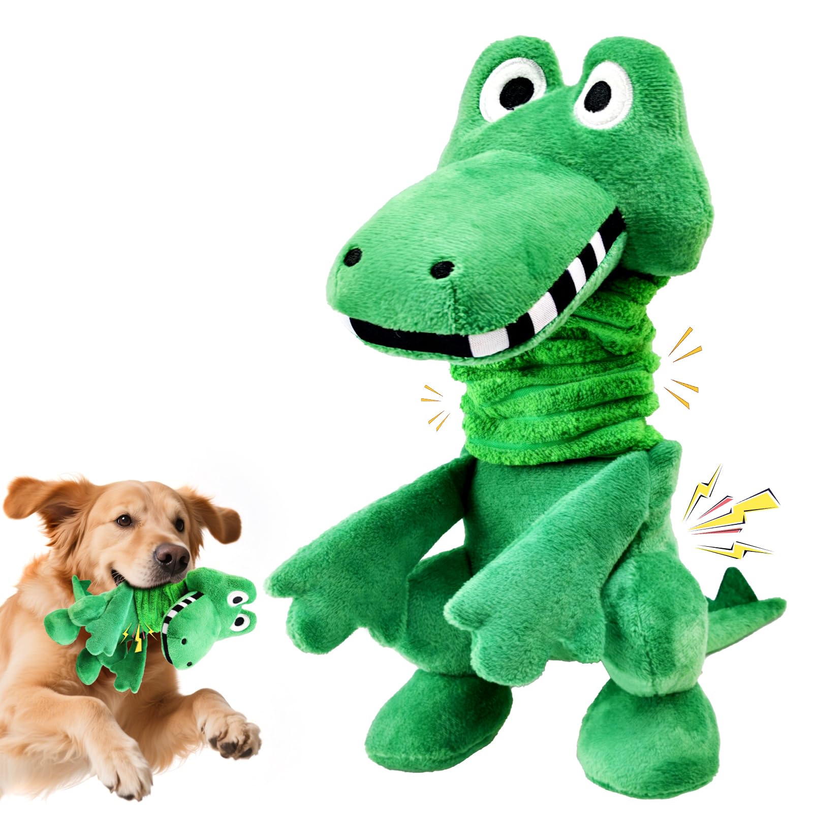Fuufome Large Squeaky Dog Toys:Plush Tug of War Dog Toys with Crinkle-Interective Chew Toys for Small,Medium,and Large Breeds- P