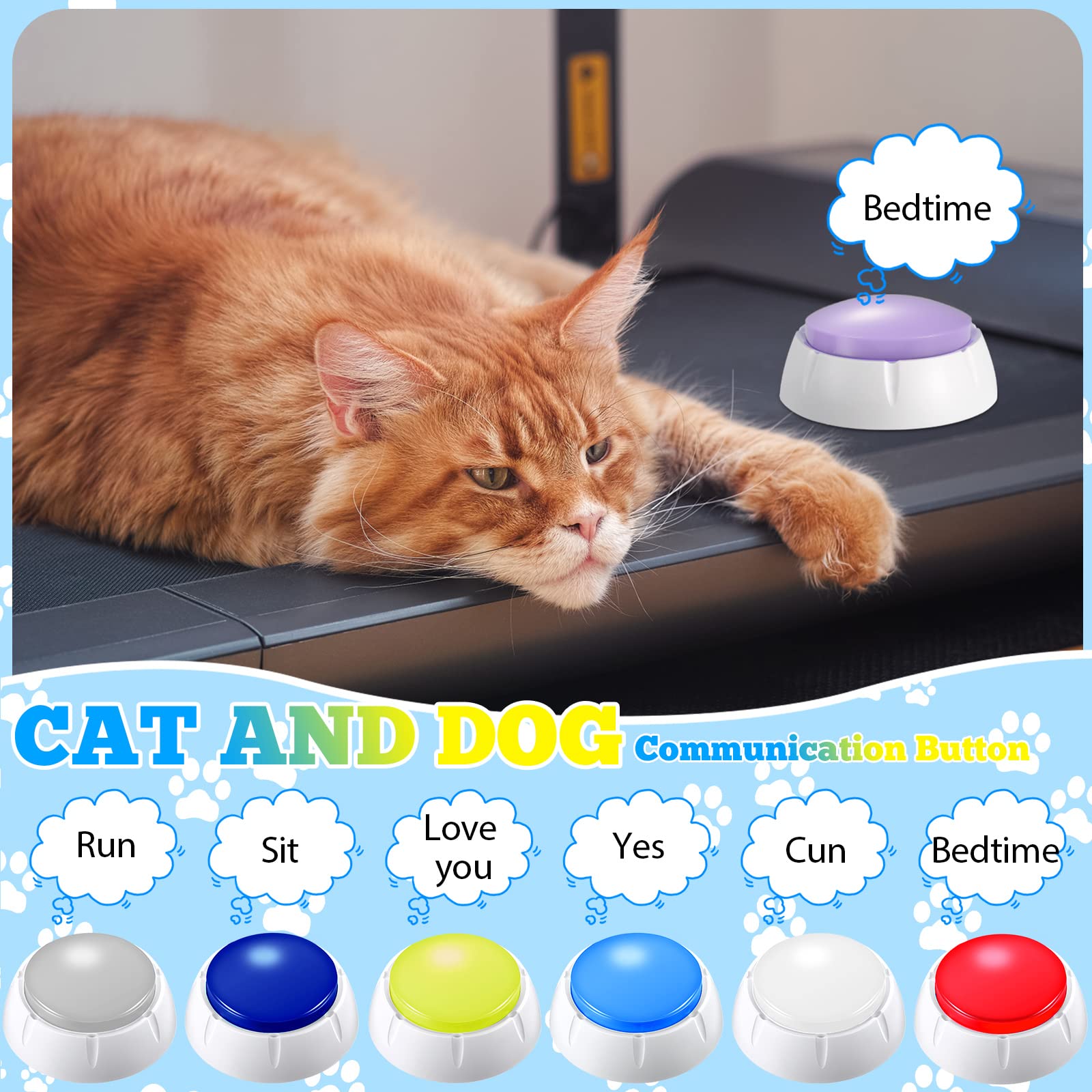 Chumia 12 Pcs Voice Recording Button, Dog Buttons For Communication 30 Second Record & Playback Pet Talking Training Buzzers Fun