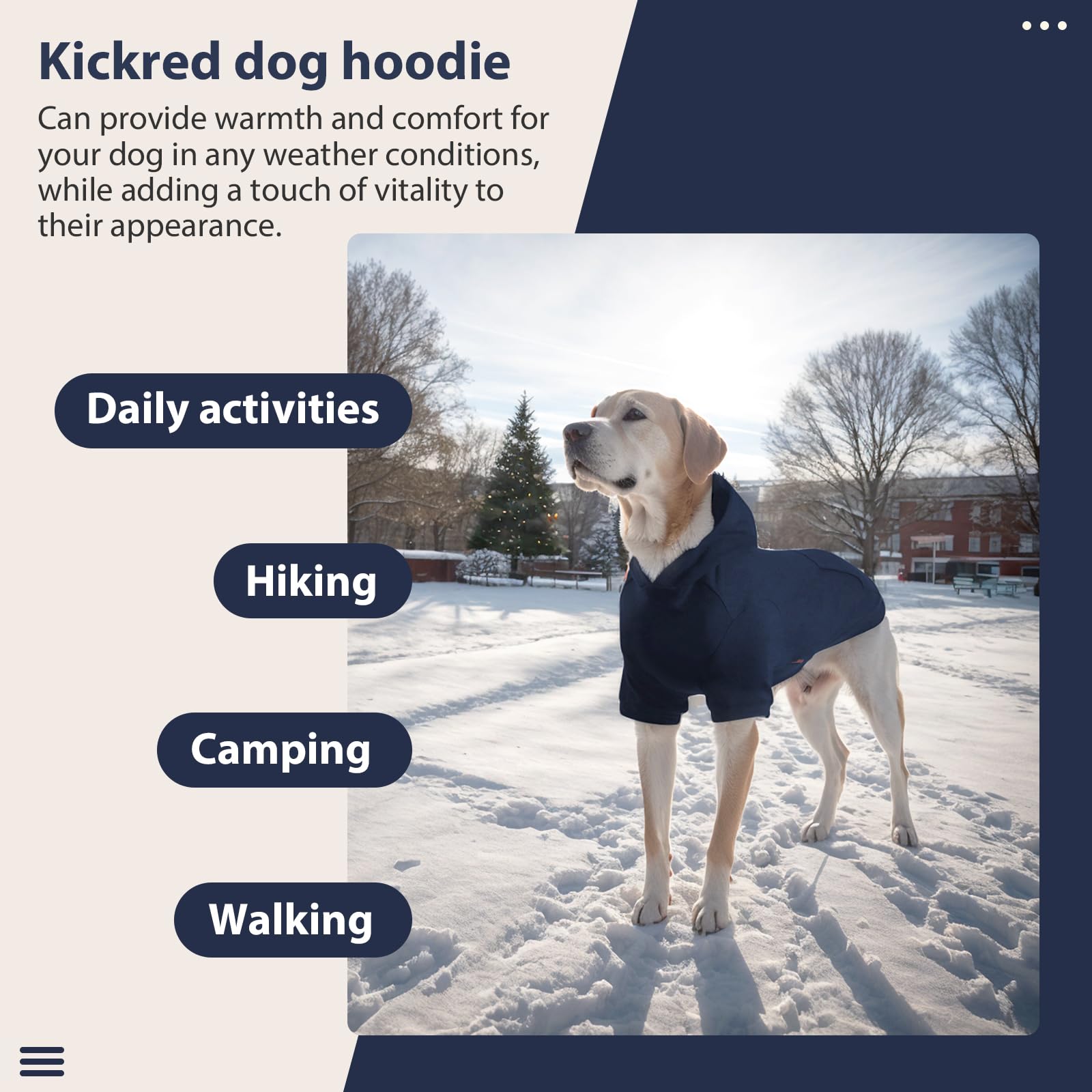 Kickred Basic Dog Hoodie, Soft Premium Quality Dog Hoodie Sweater With Leash Hole And Pocket, Cotton Dog Puppy Sweatshirt Fashio