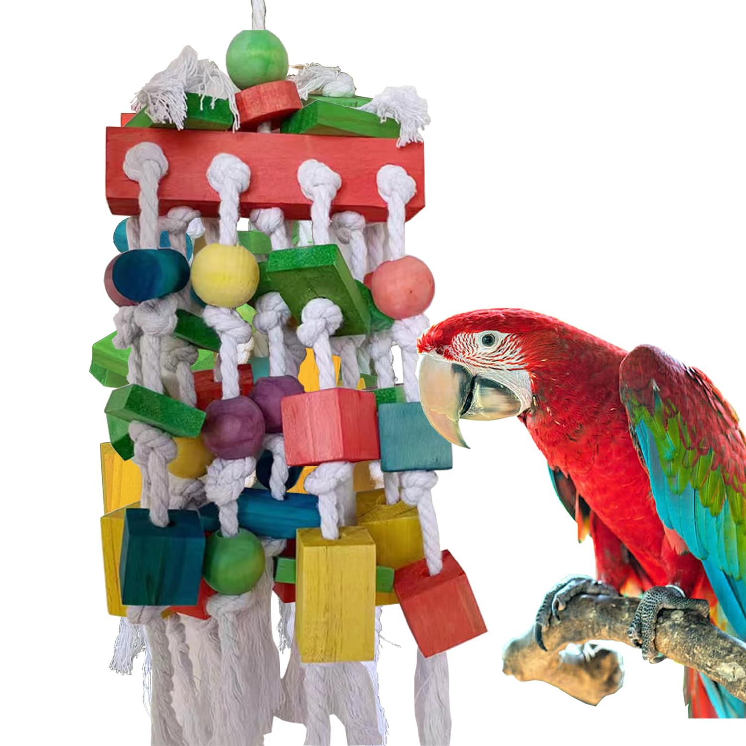 Tanoma Extra Large Parrot Bird Toys For Macaws, Amazon Parrots, African Grey- Birds Cage Accessories