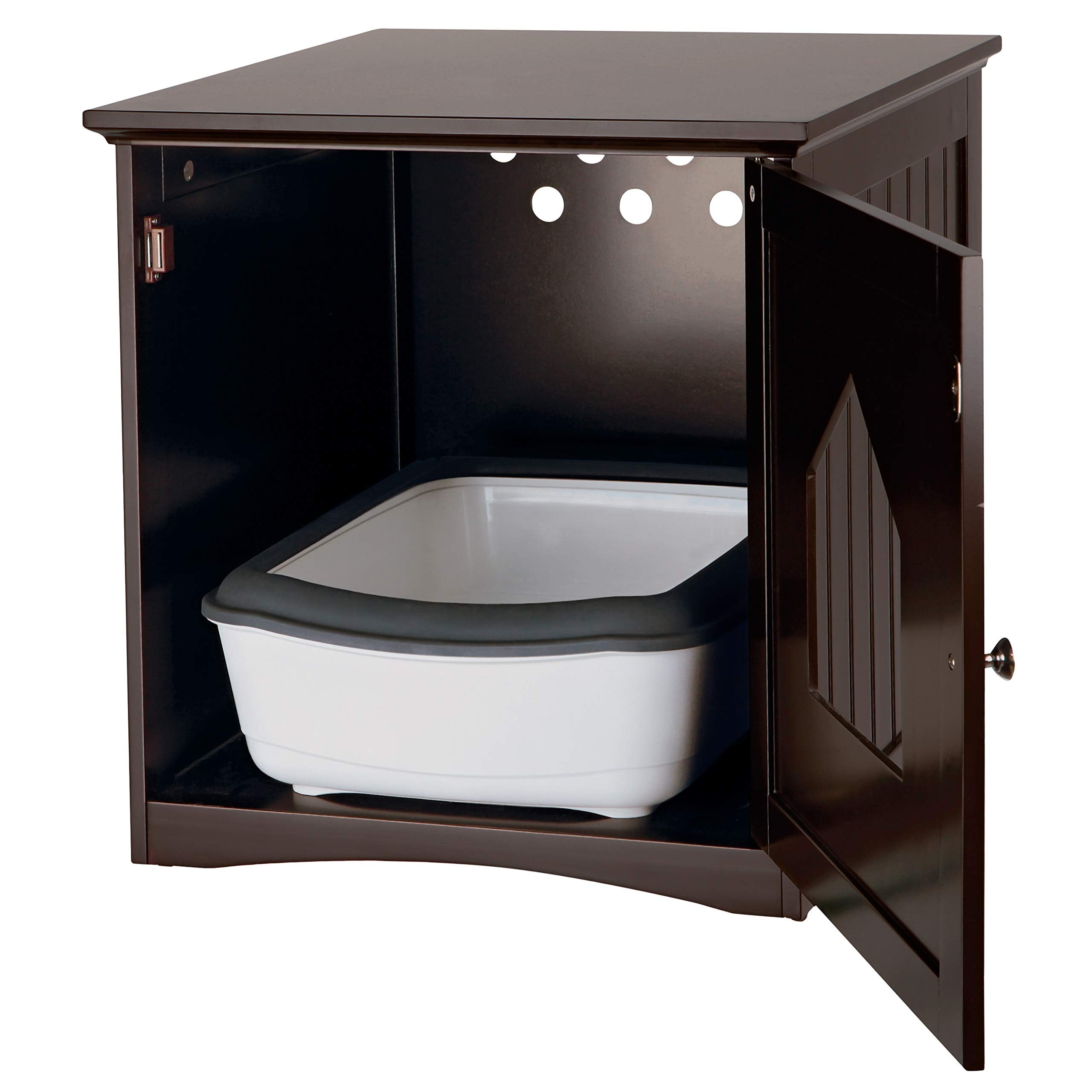 Trixie Litter Box Enclosure, Hidden Kitty Litter Box Cabinet, Furniture Style, Espresso-Brown 19.84 Lbs