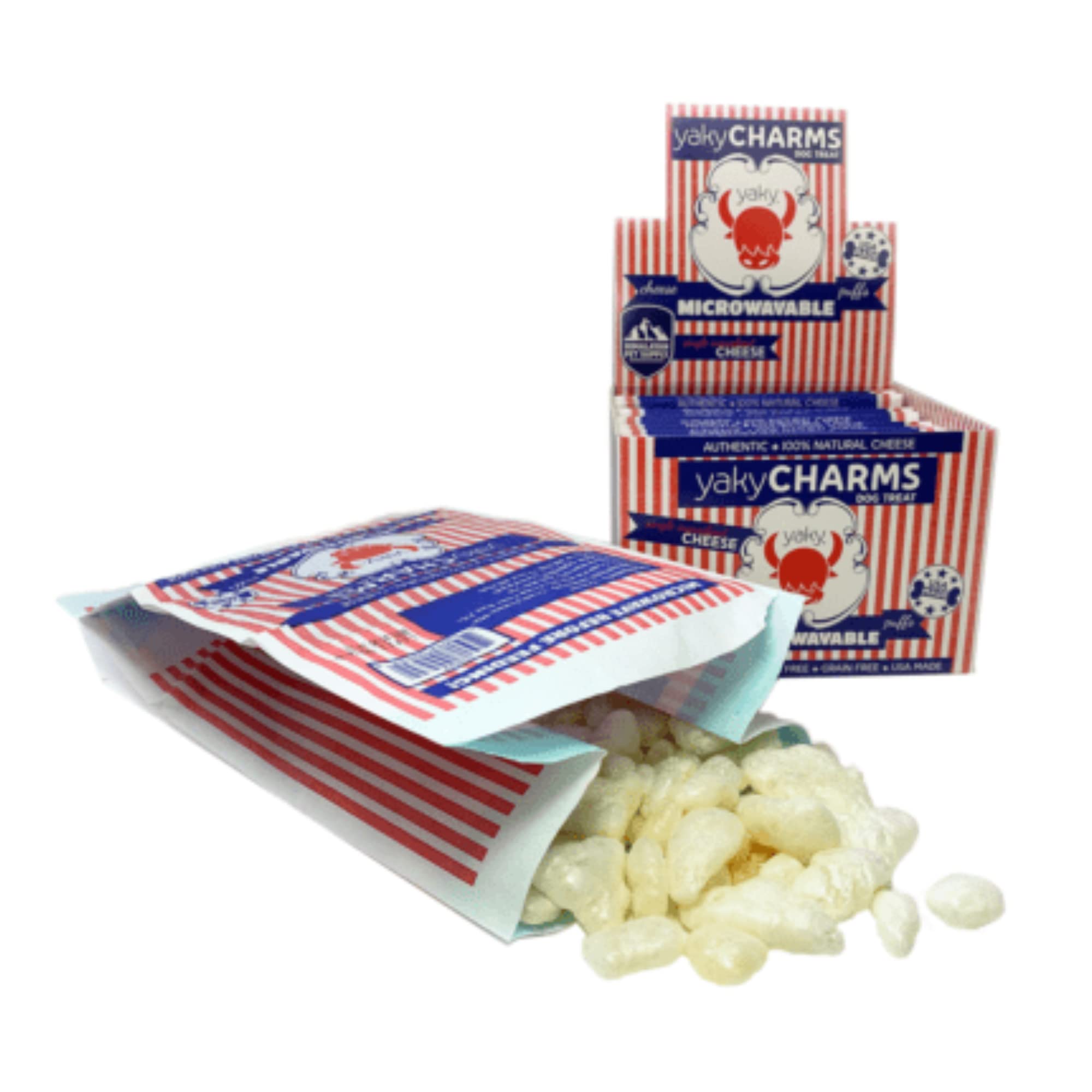 Himalayan Yak Cheese Dog Chew Yaky Charm Cheese Puffs | Microwave Dog Treats | USA MADE | Naturally Gluten-Grain-Lactose Free | 