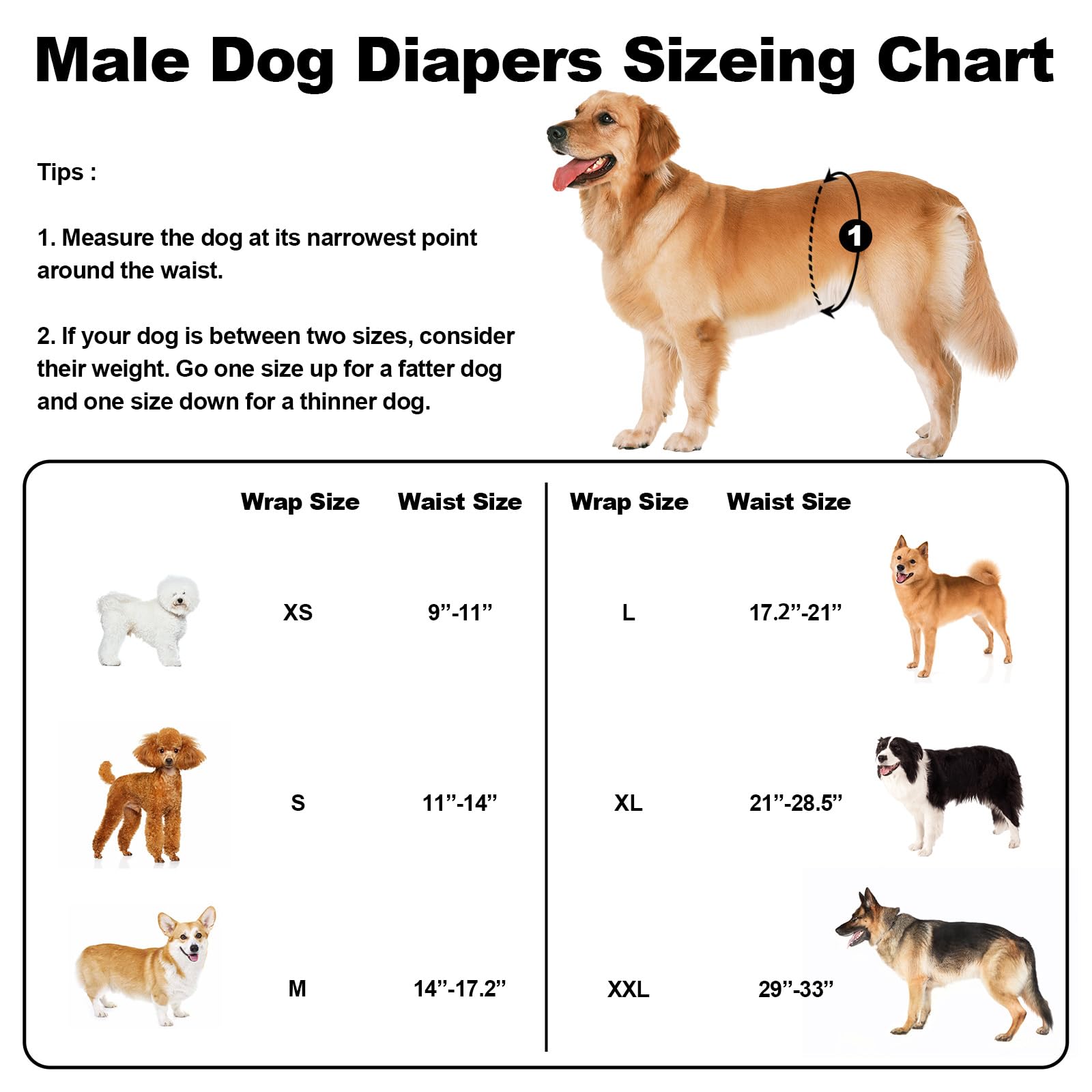 VUNCESSIN Washable Male Dog Diapers, Reusable Belly Bands, XXL, Premium Polyester, Pack of 3 for Incontinence & Training