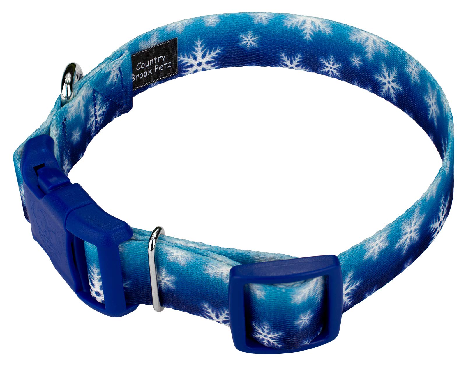 Country Brook Petz - Deluxe Winter Wonderland Dog Collar - Made In The U.S.A. - Christmas Collection Featuring Festive Designs (1 Inch, Medium)