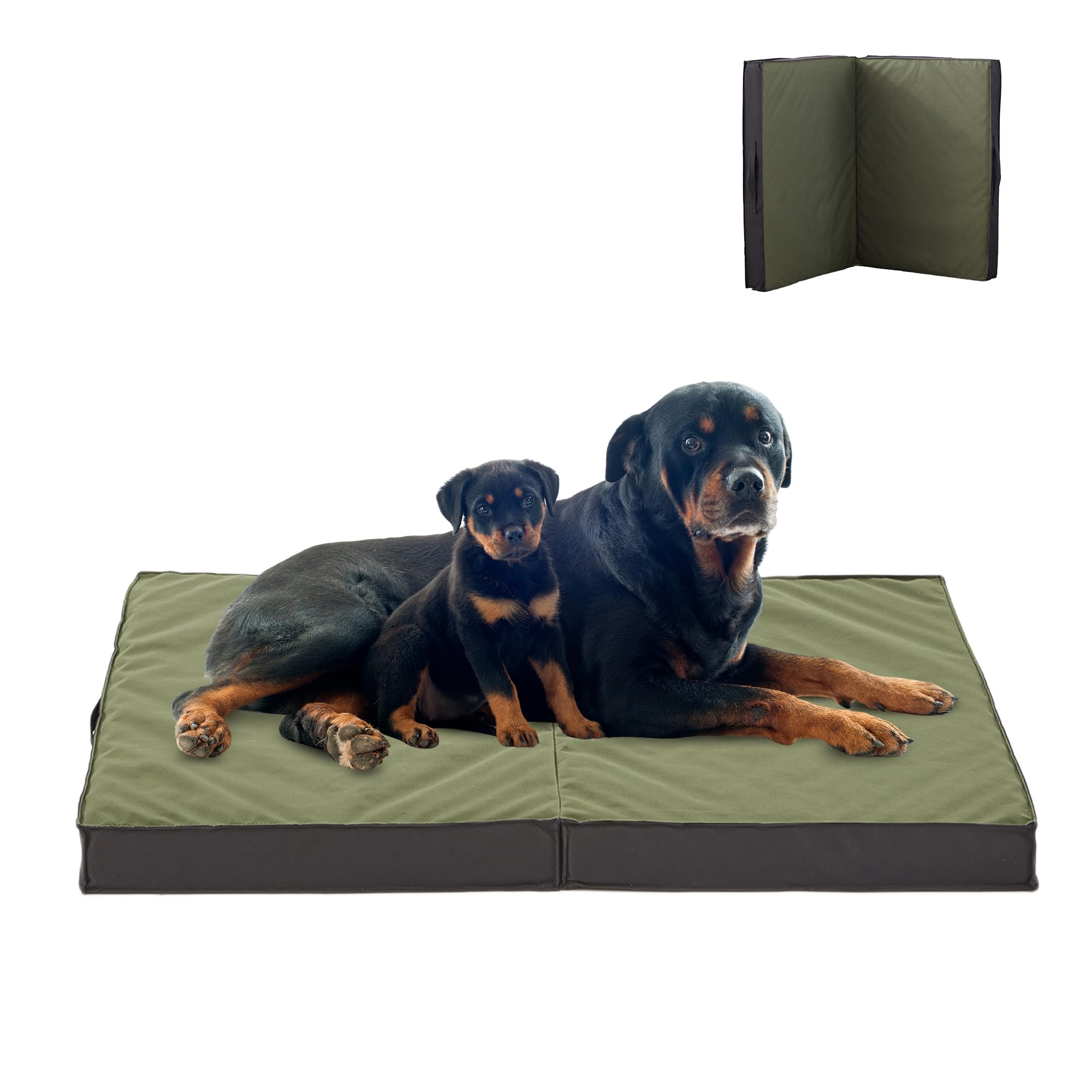 Petabby Outdoor Dog Beds For Large Dogs, Waterproof Dog Bed Portable With Washable Cover, Foldable Durable Dog Bed Orthopedic For Outside Indoor, All Weather To Use