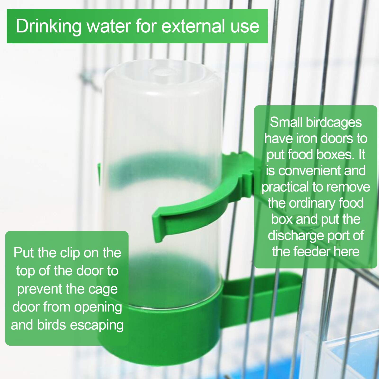 Lamoutor 4Pcs Bird Water Feeder Plastic Drinker Feeder Water Clip For Parrots Budgie Cockatiel Lovebirds