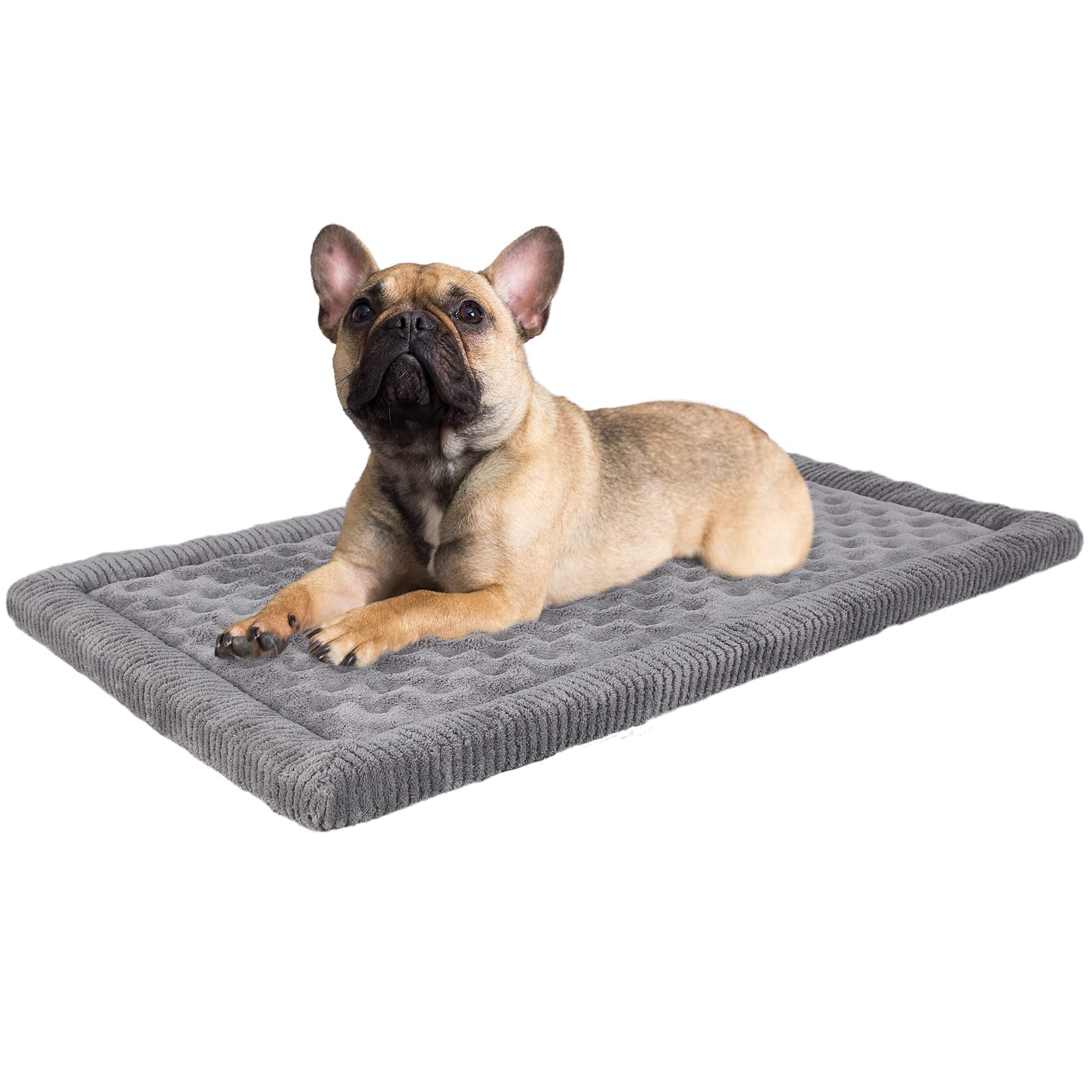 Dog Crate Pad 30X19 Inch Gray Memory Foam Dog Bed Mat For Small Medium Dog Grey Washable Puppy Sleeping Bed Anti Slip